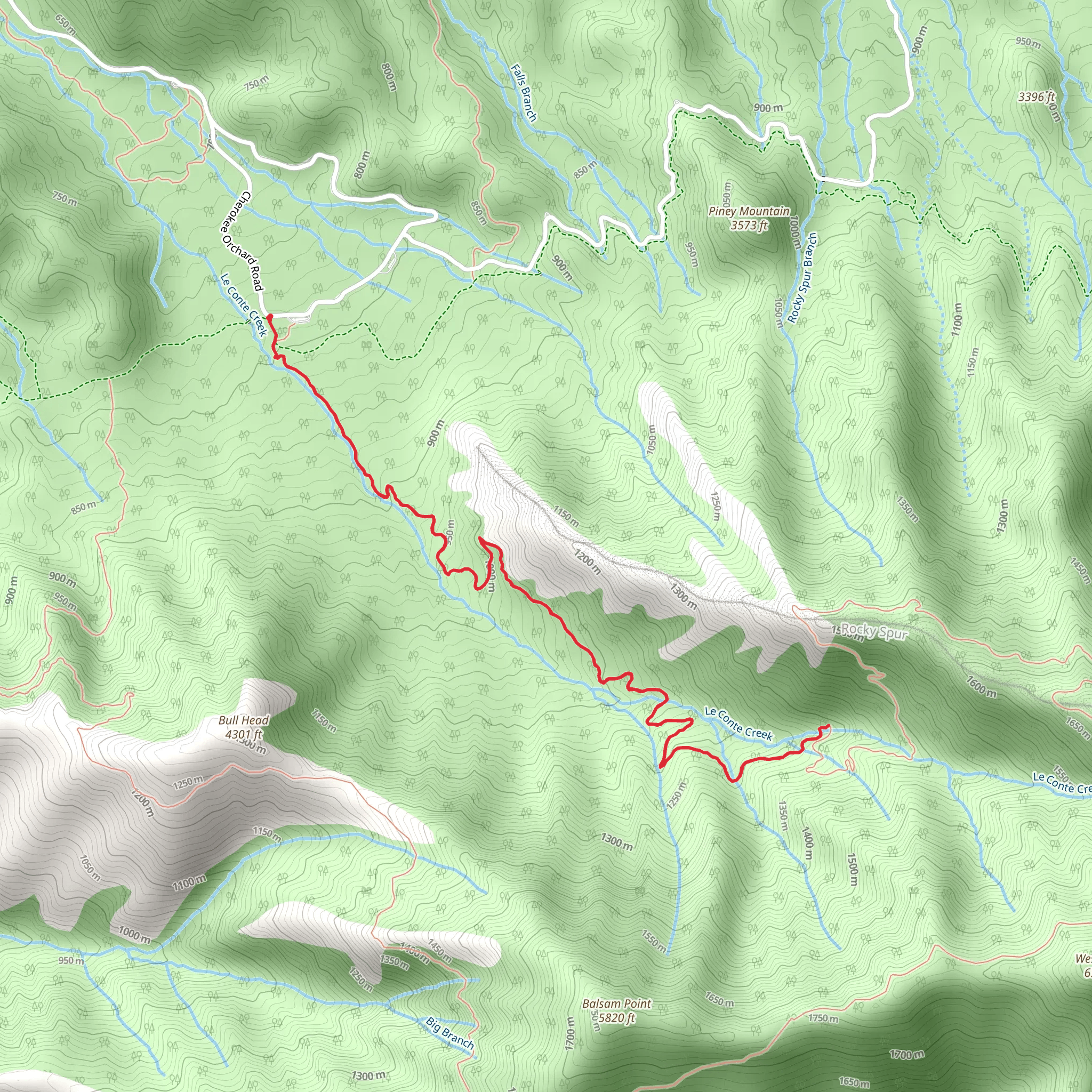 Rainbow Falls Trail mobile static map