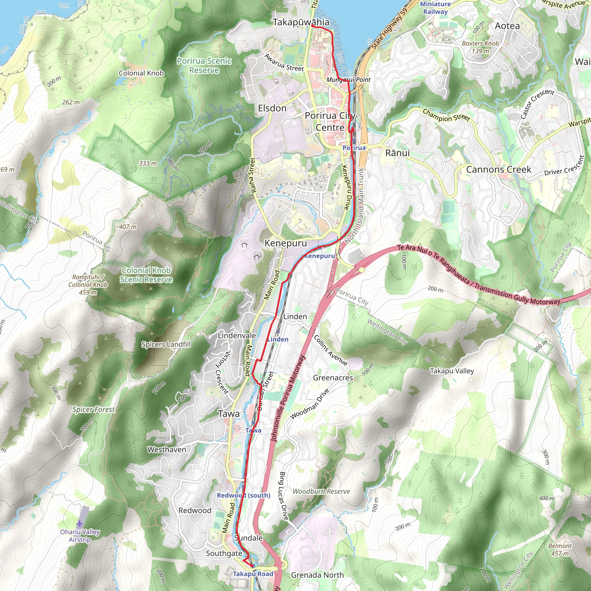 Ara Tawa Trail mobile static map