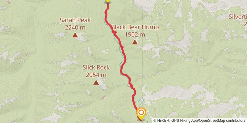 Hungry Creek via Main South Fork Trail stage 2 Map