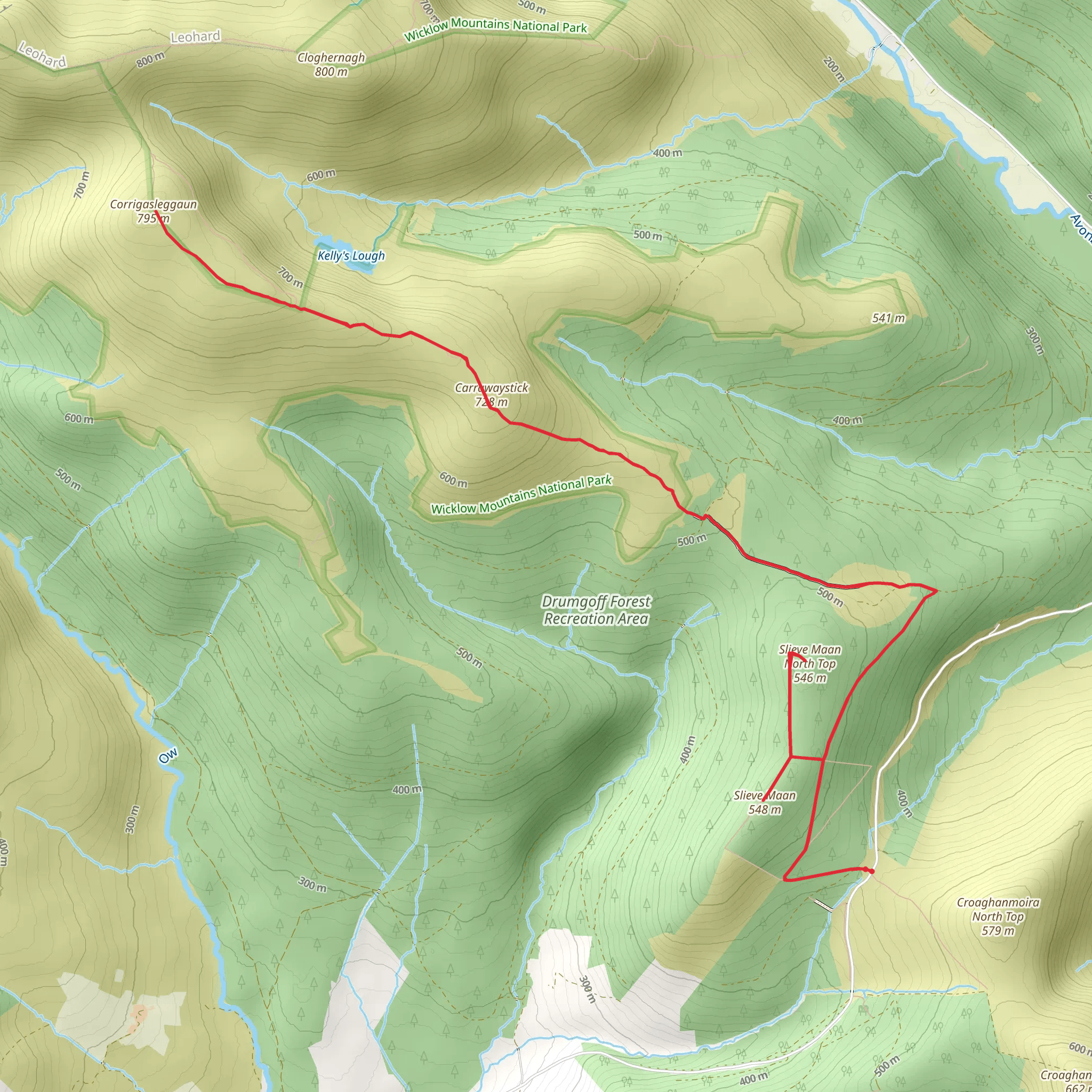 Slieve Maan and Corrigasleggaun Walk mobile static map