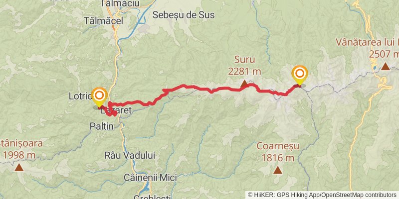 Trans Carpathian Hike stage 106 Map