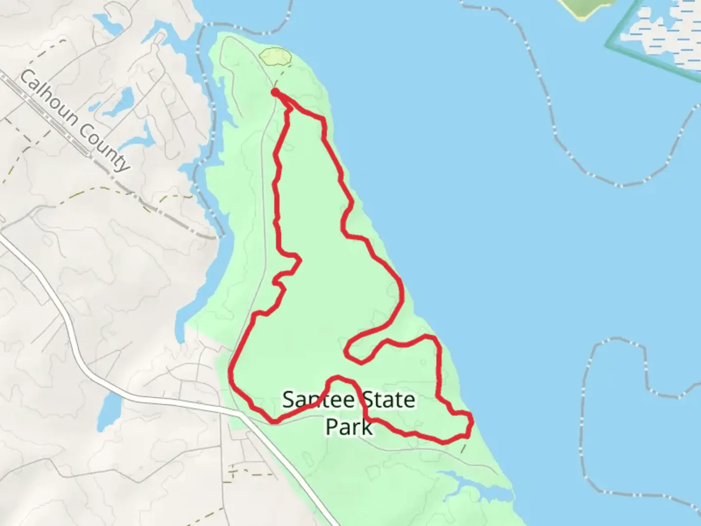 An image depicting the trail Santee Loop Trail and its surrounding area.