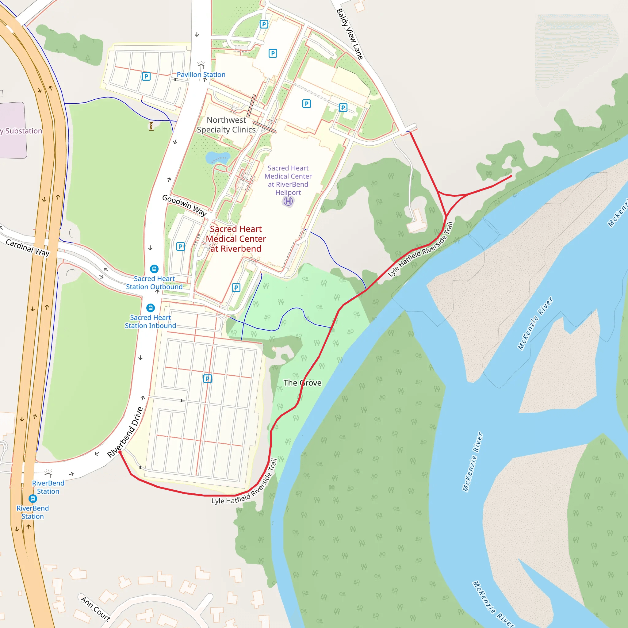 Lyle Hatfield Riverside Trail mobile static map