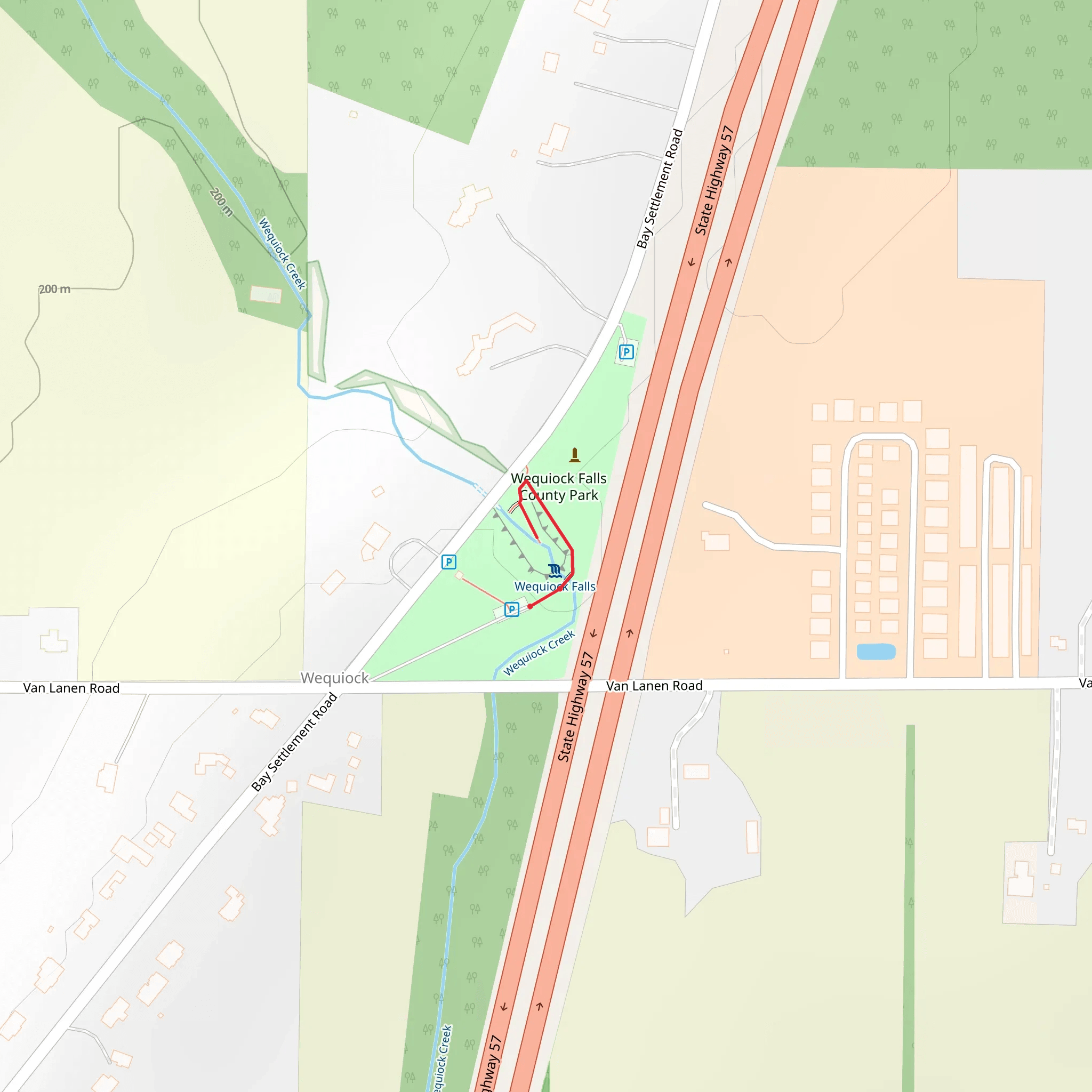 Wequiock Falls County Park Walk mobile static map