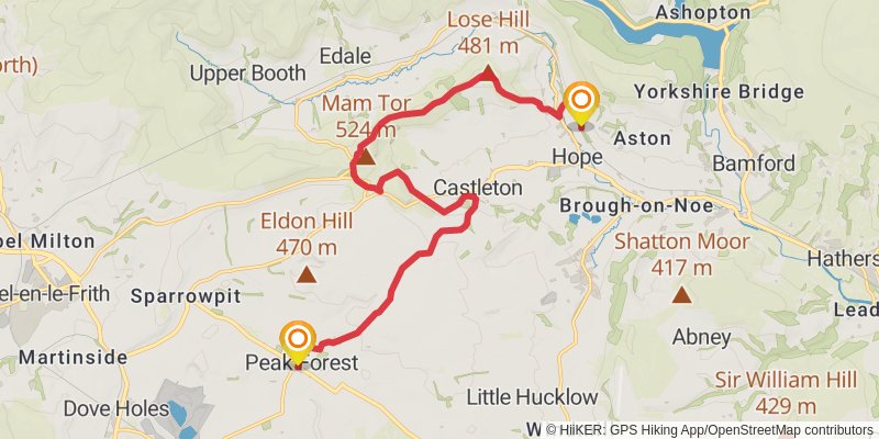White Peak Way stage 6 Map