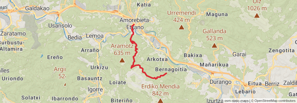 GR 229 Mikeldi Durangaldea stage 2 Map