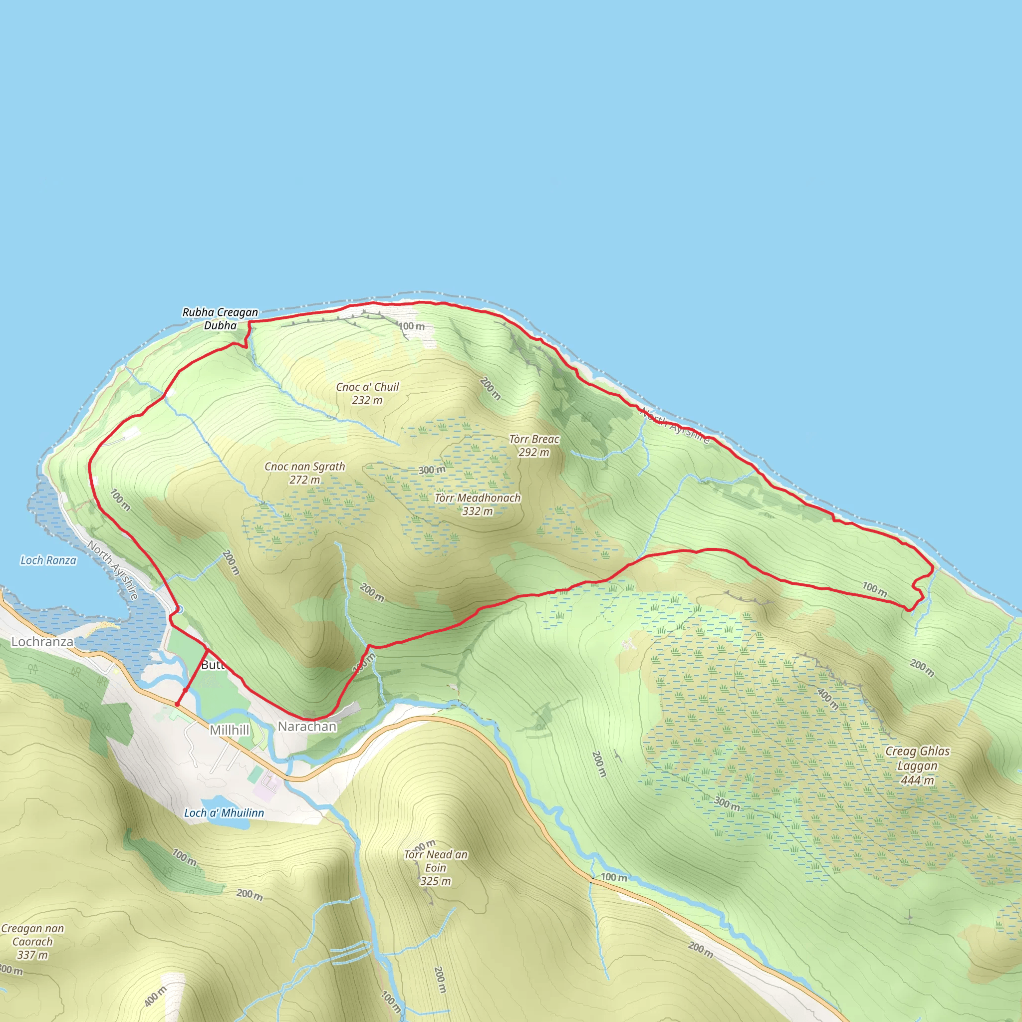 The Cock of Arran from Lochranza mobile static map