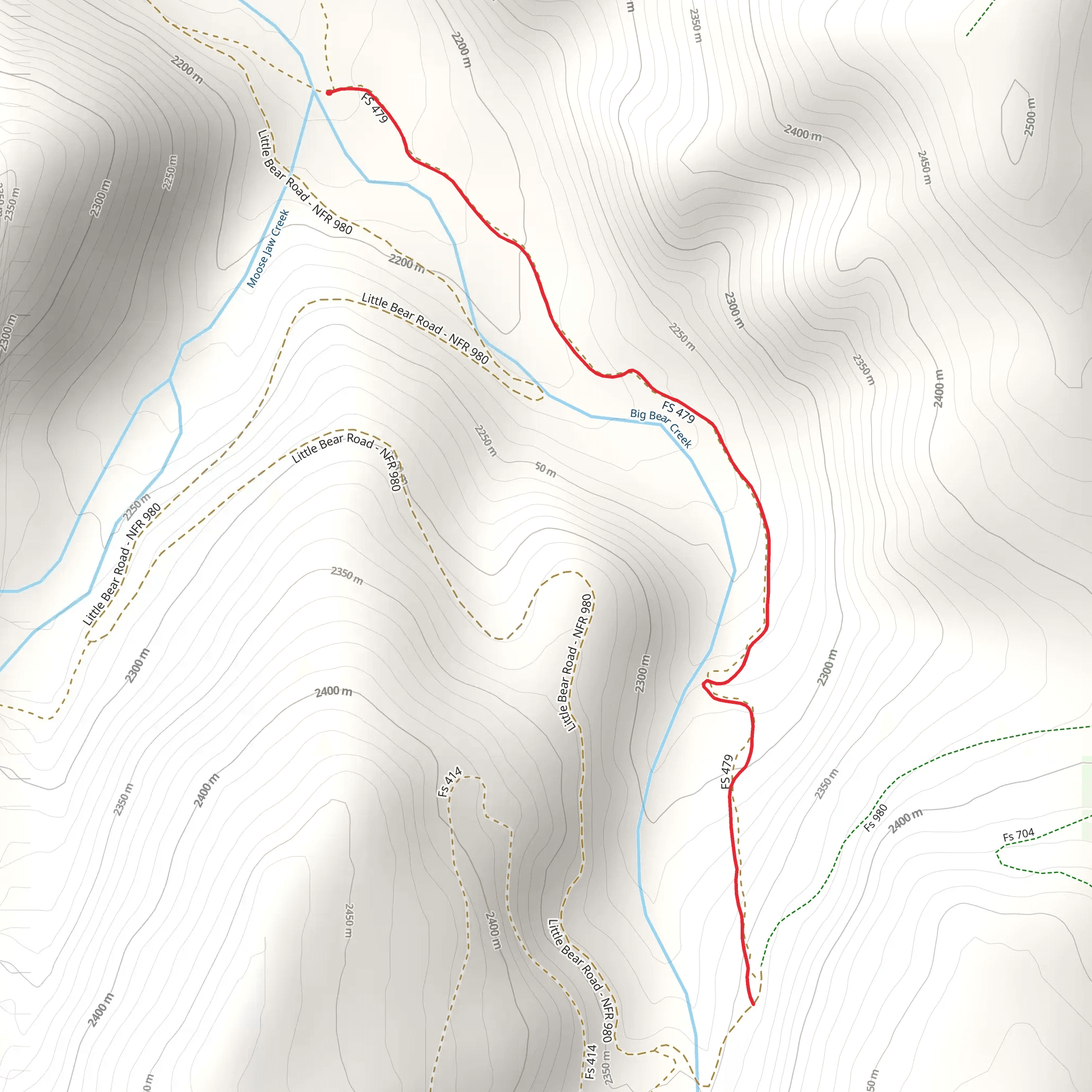 Upper Little Bear Trail mobile static map