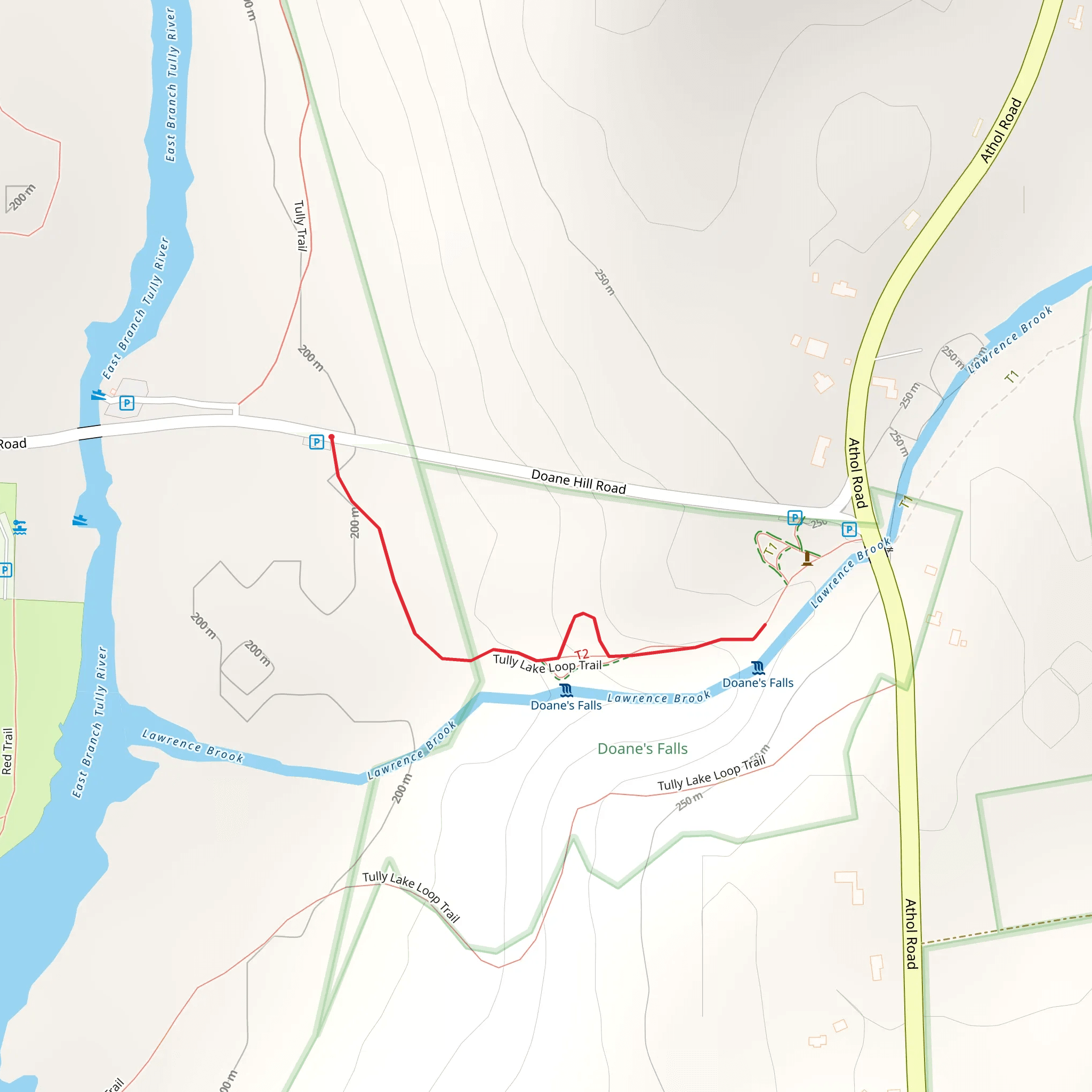 Lawrence Brook Trail from Doane Hill Road mobile static map