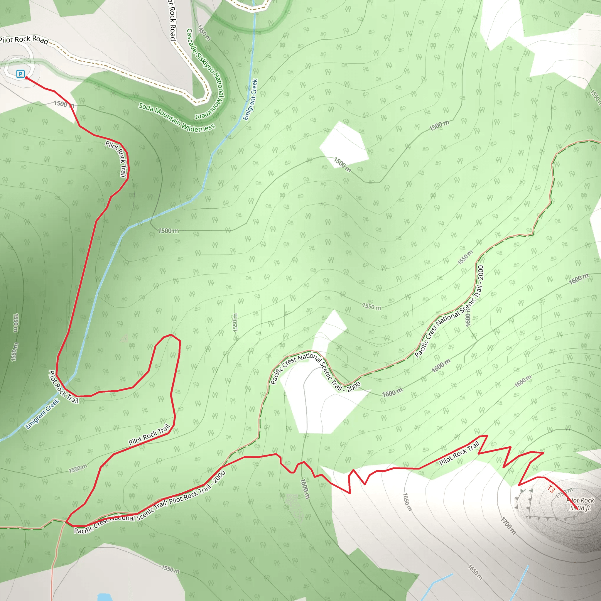 Pilot Rock Trail mobile static map