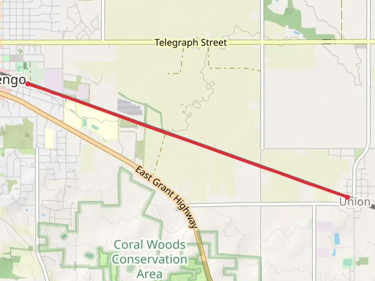 An image depicting the trail HUM Trail - Depot Street and its surrounding area.