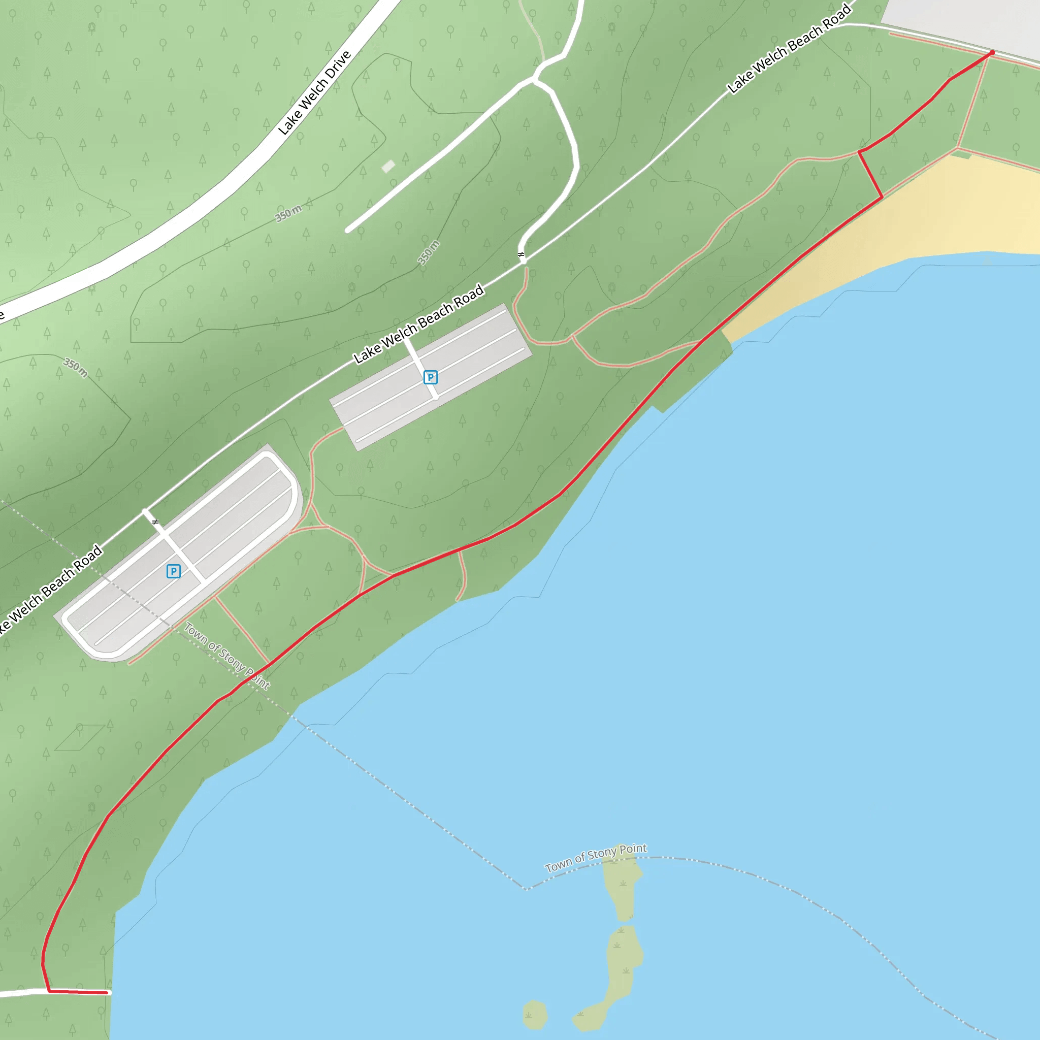 Lake Welch Beach Road Trail mobile static map