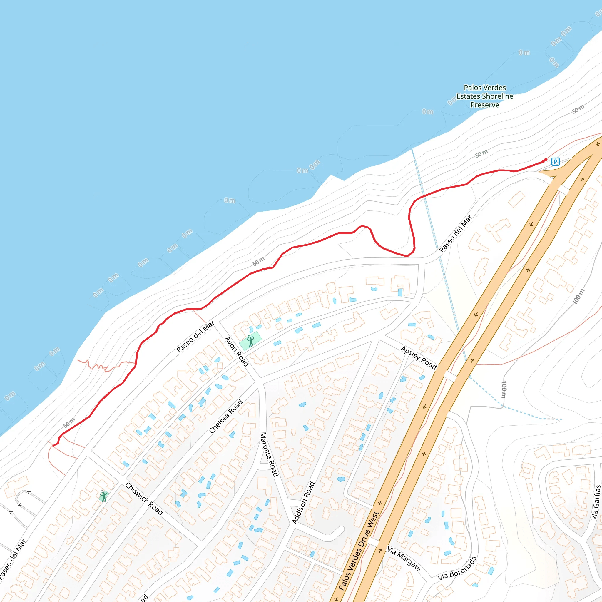 Palos Verdes Bluff Top Trail mobile static map