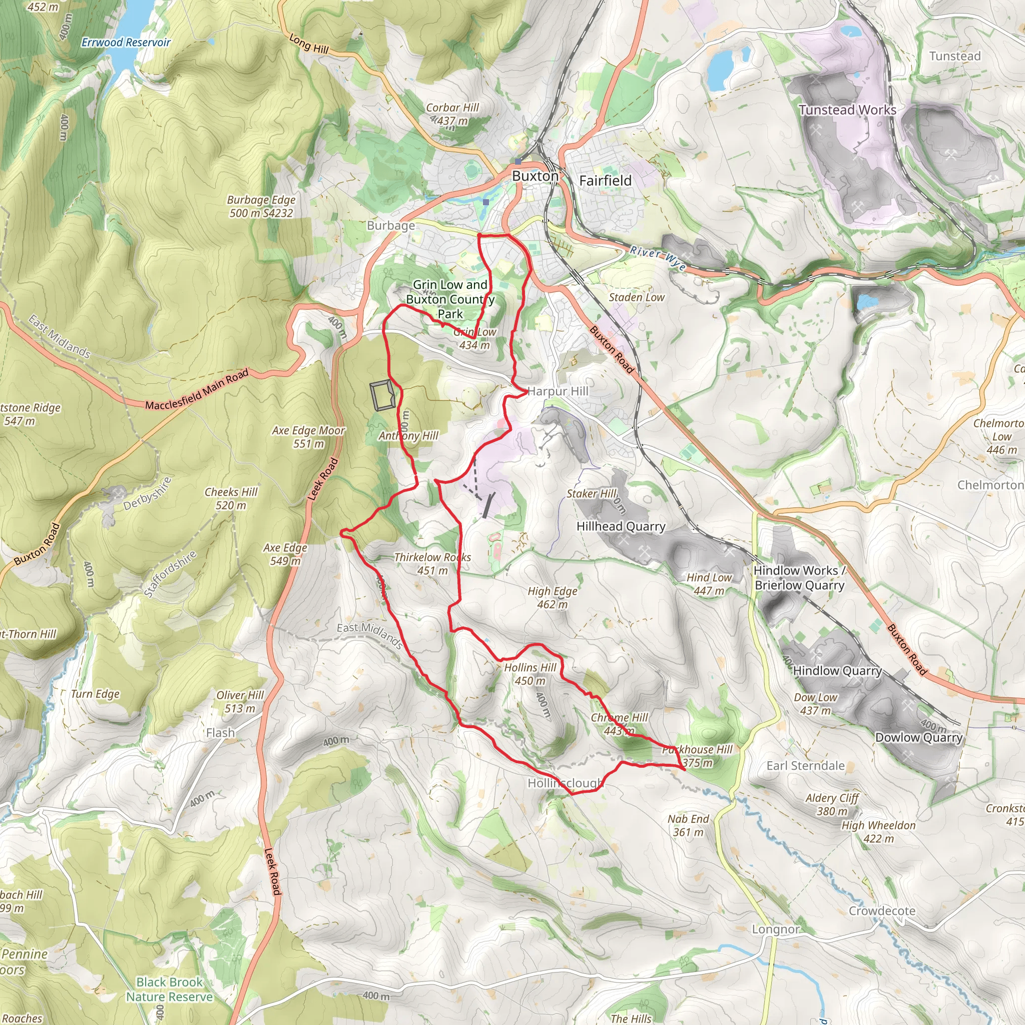 Chrome Hill from Buxton mobile static map