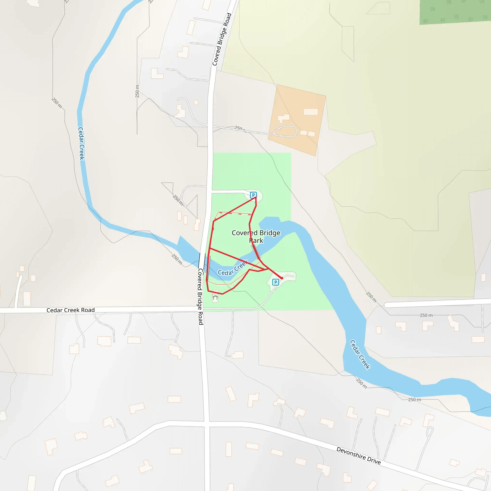 Covered Bridge Road Loop mobile static map