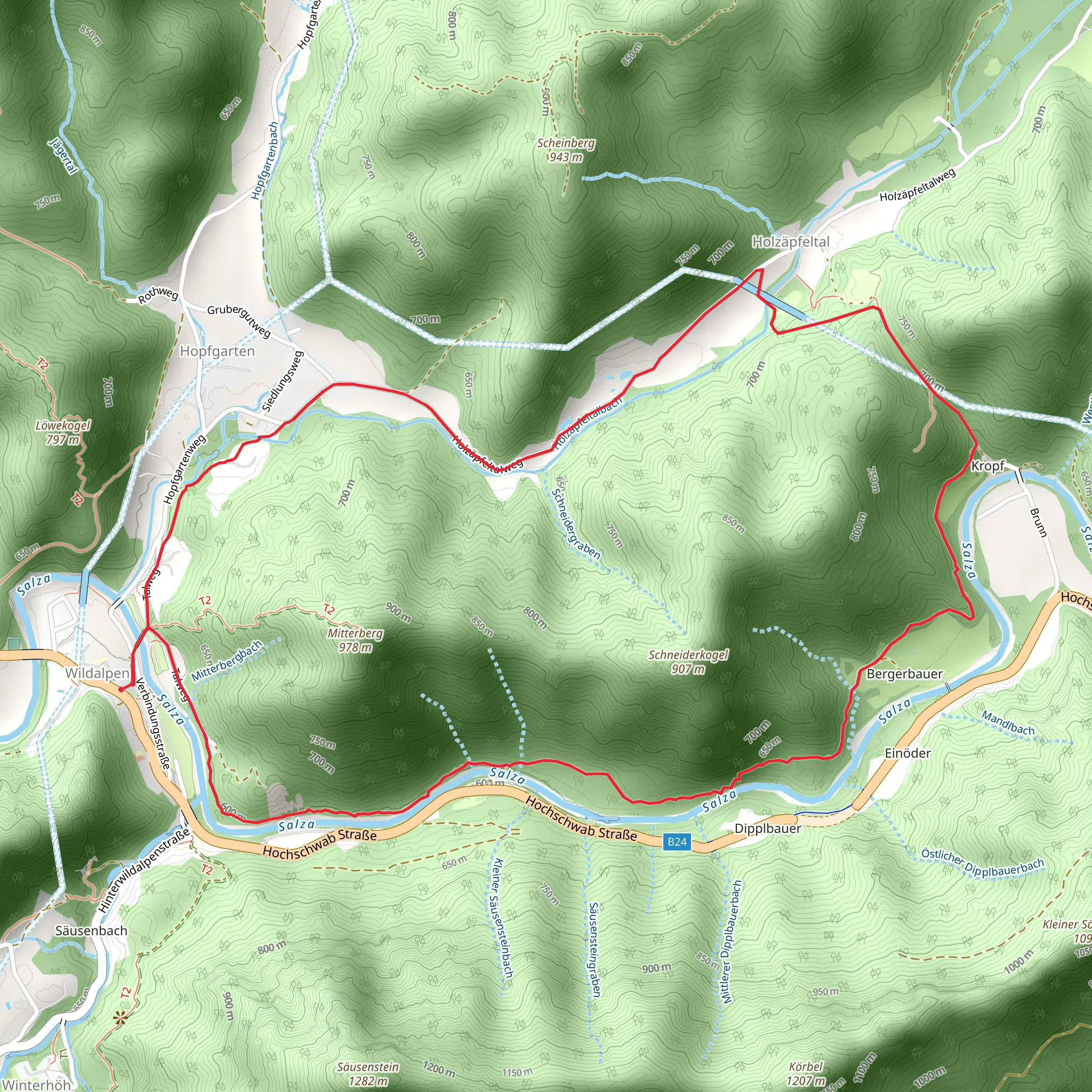 Kräuterhalsrunde Wildalpen mobile static map