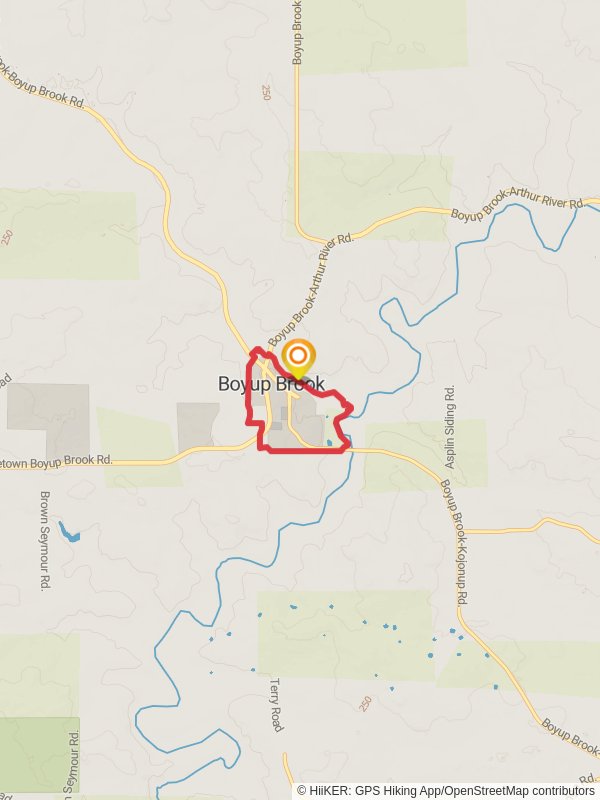 Map of Bicentennial Trail, Boyup Brook