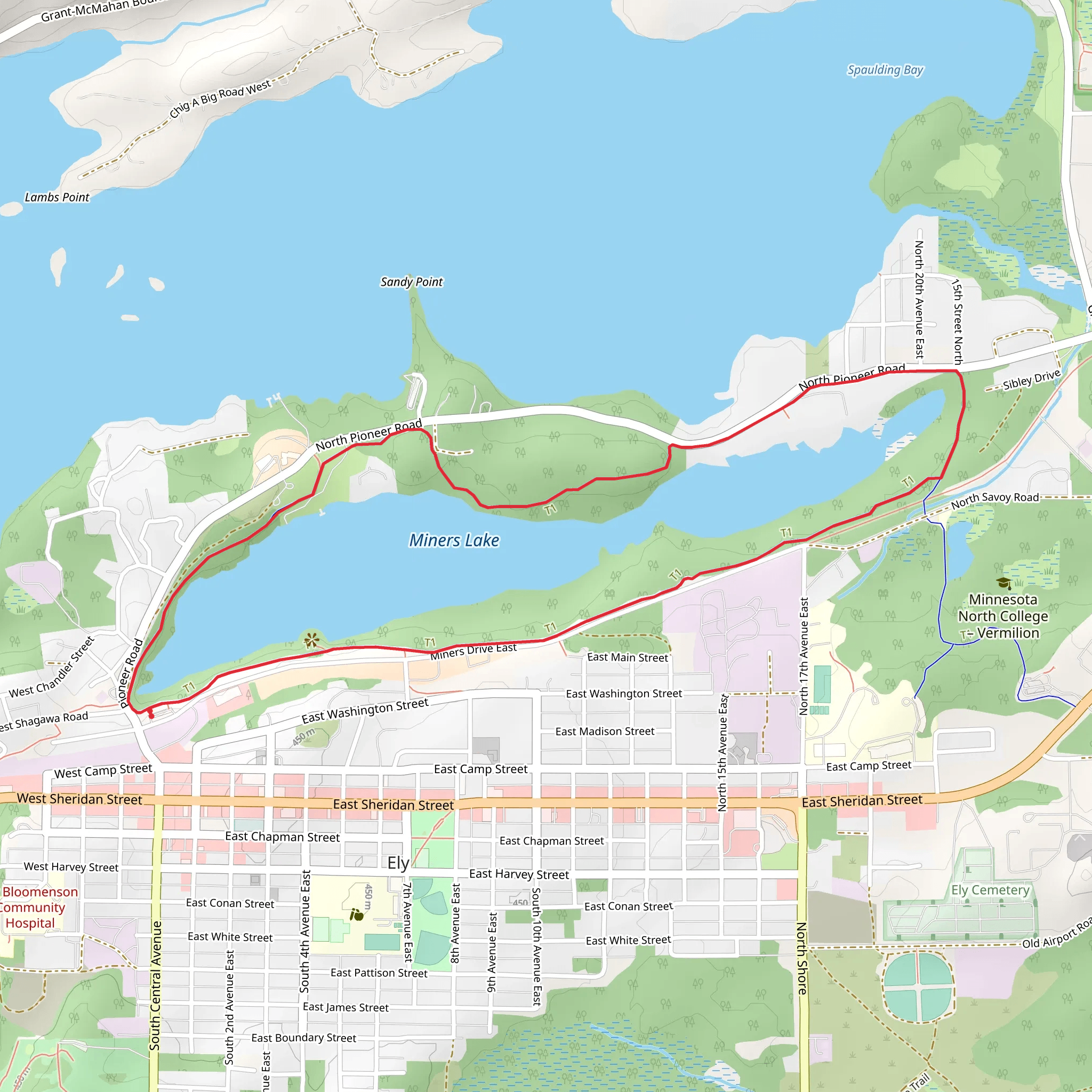 Miners Lake Loop mobile static map
