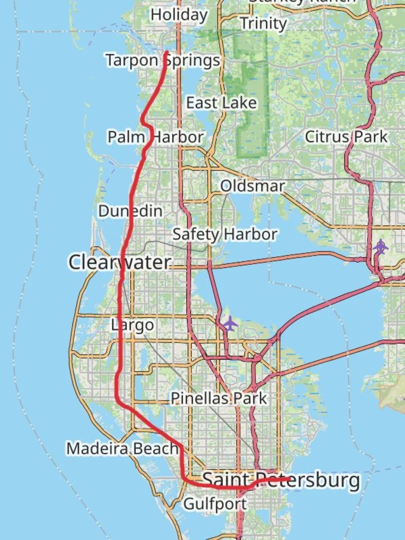 An image depicting the trail Pinellas Trail and its surrounding area.