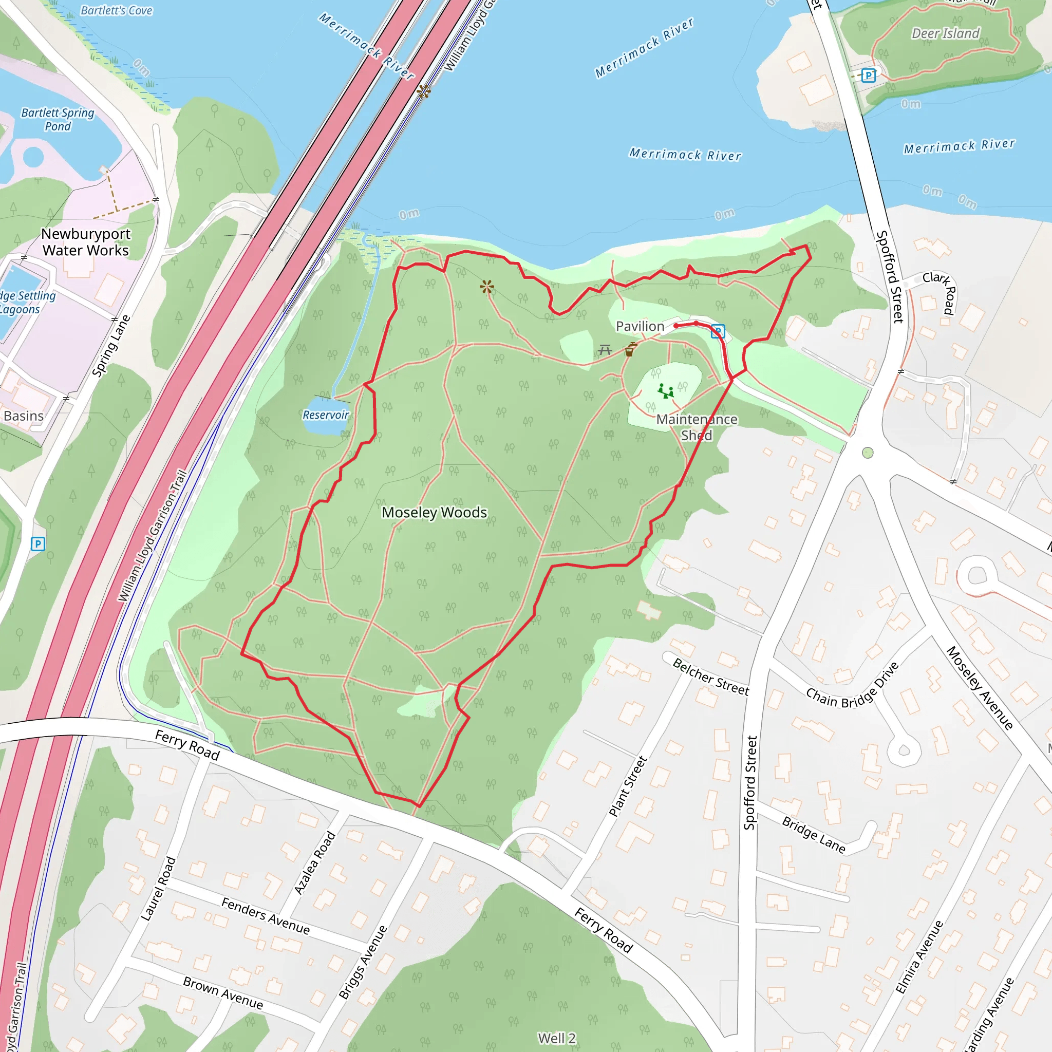 Moseley Woods Loop mobile static map