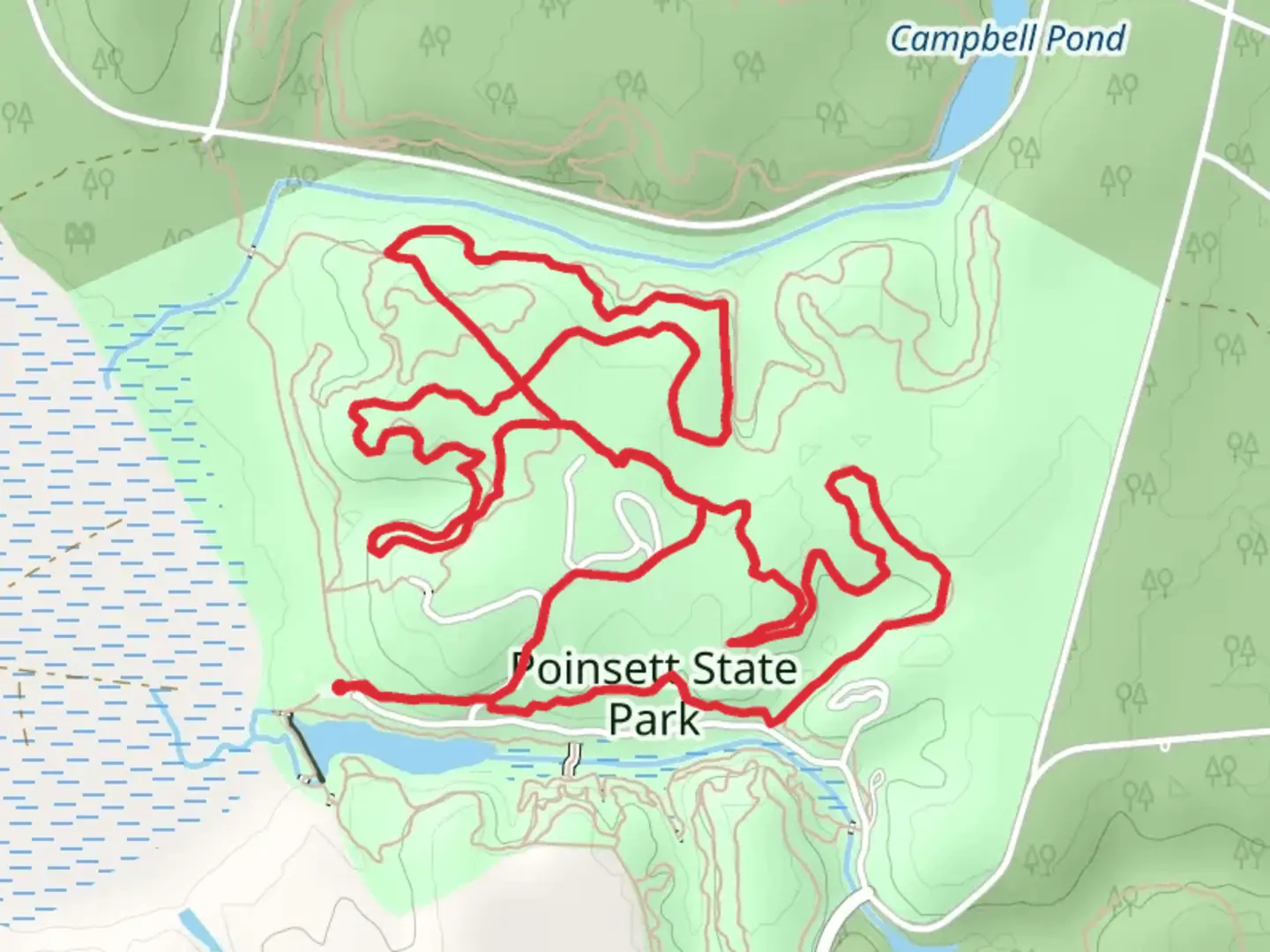An image depicting the trail Whippoorwill Loop Trail and its surrounding area.