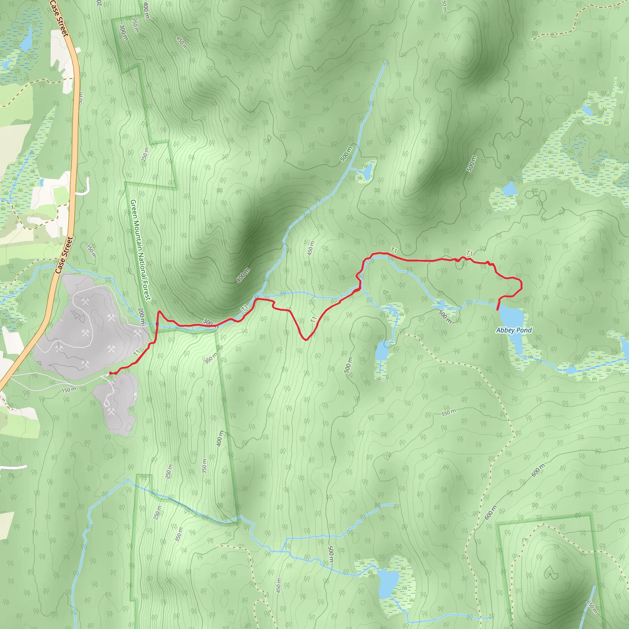 Abbey Pond Trail mobile static map