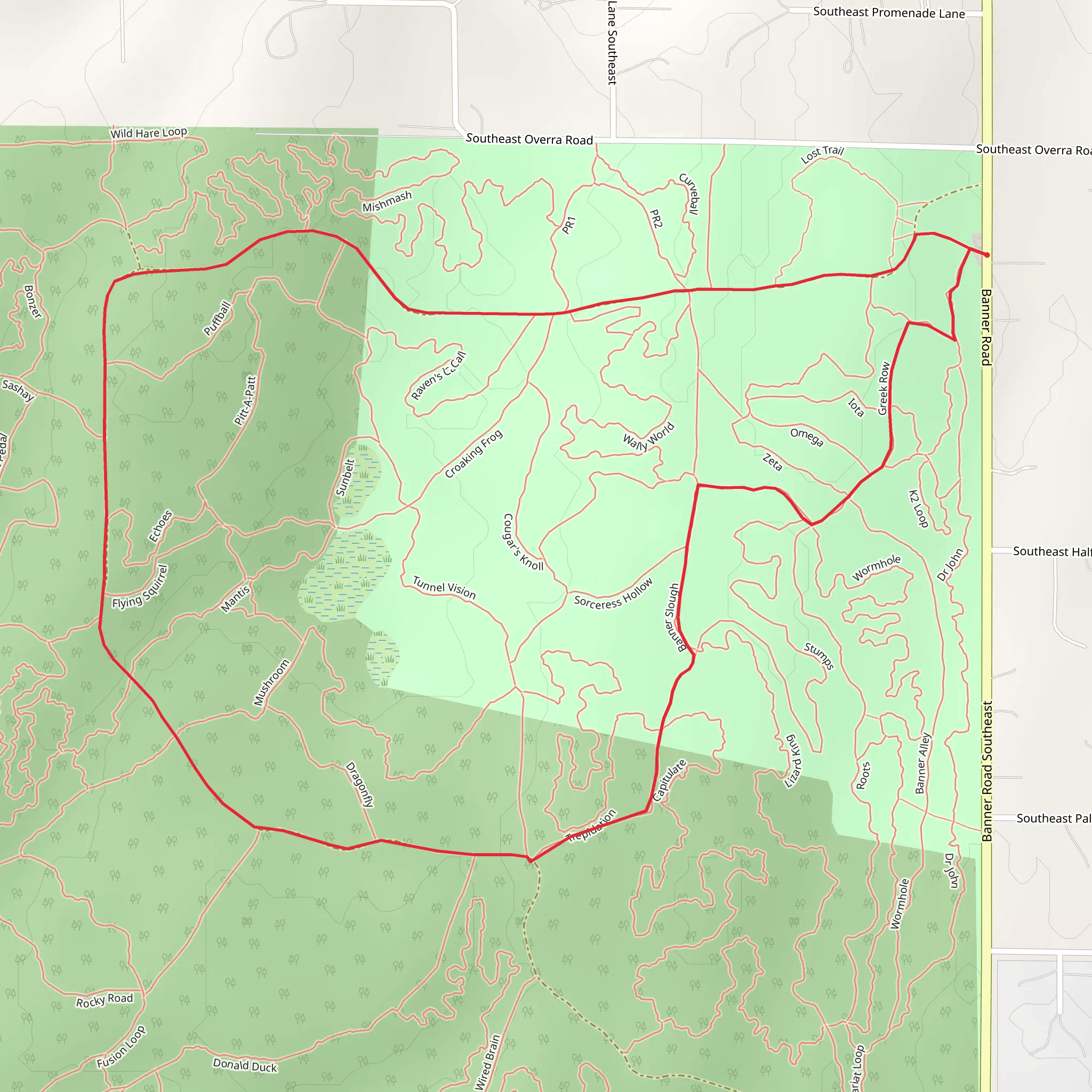 Banner Slough Loop - Banner Forest Heritage Park mobile static map