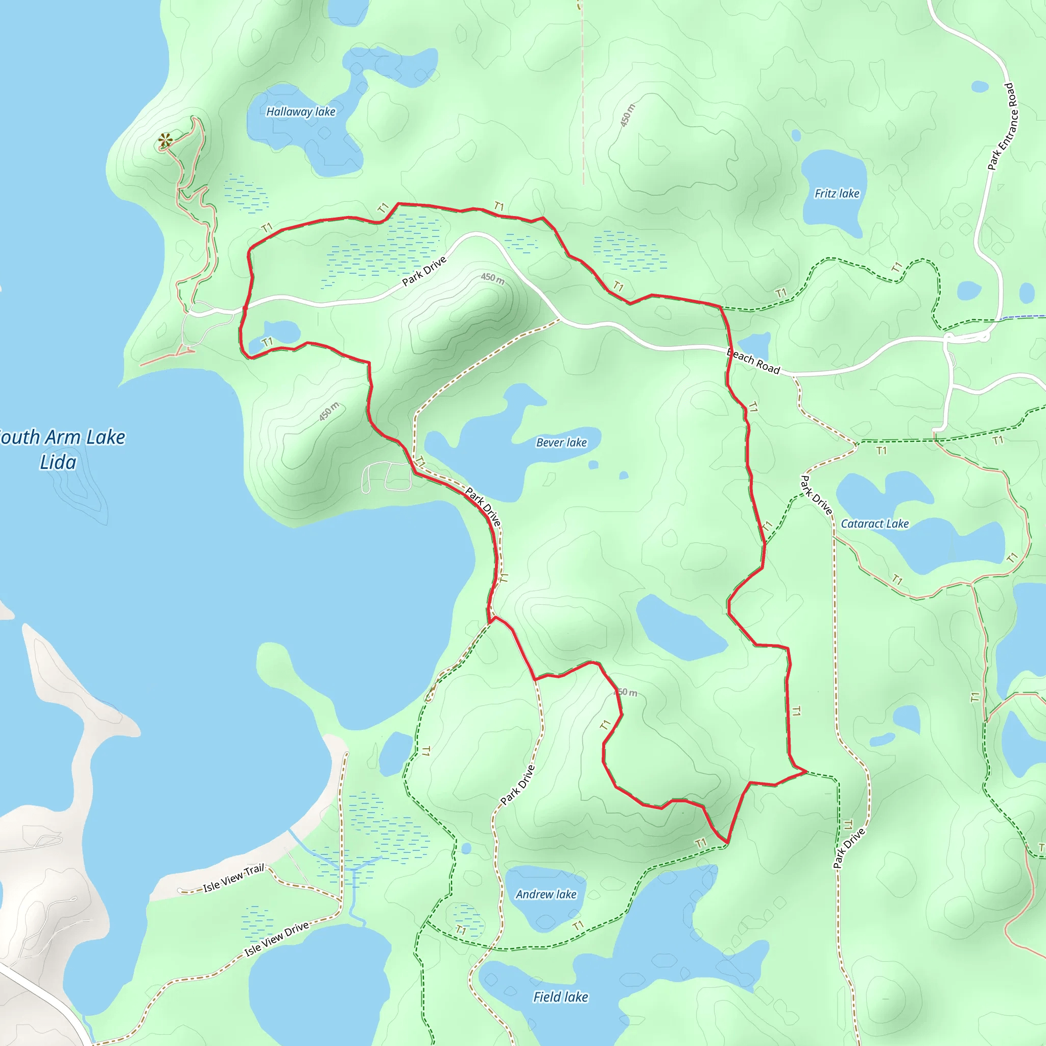 Hallaway Hill and Ironwood Loop Trail mobile static map