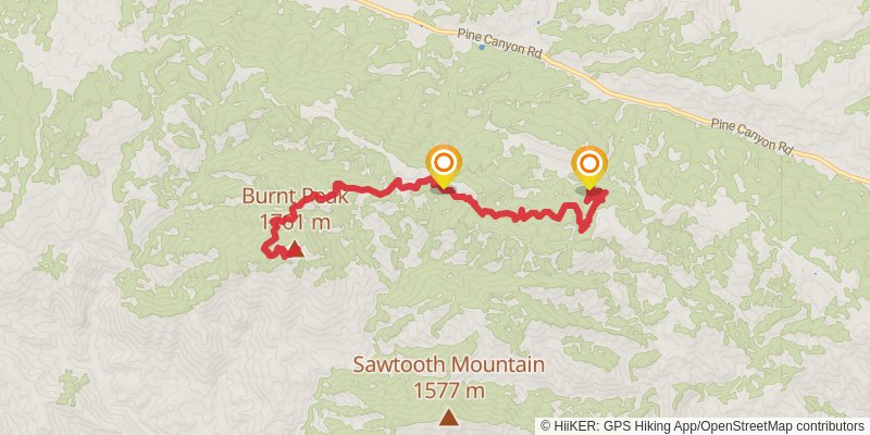 Burnt Peak via Pacific Crest Trail stage 2 Map