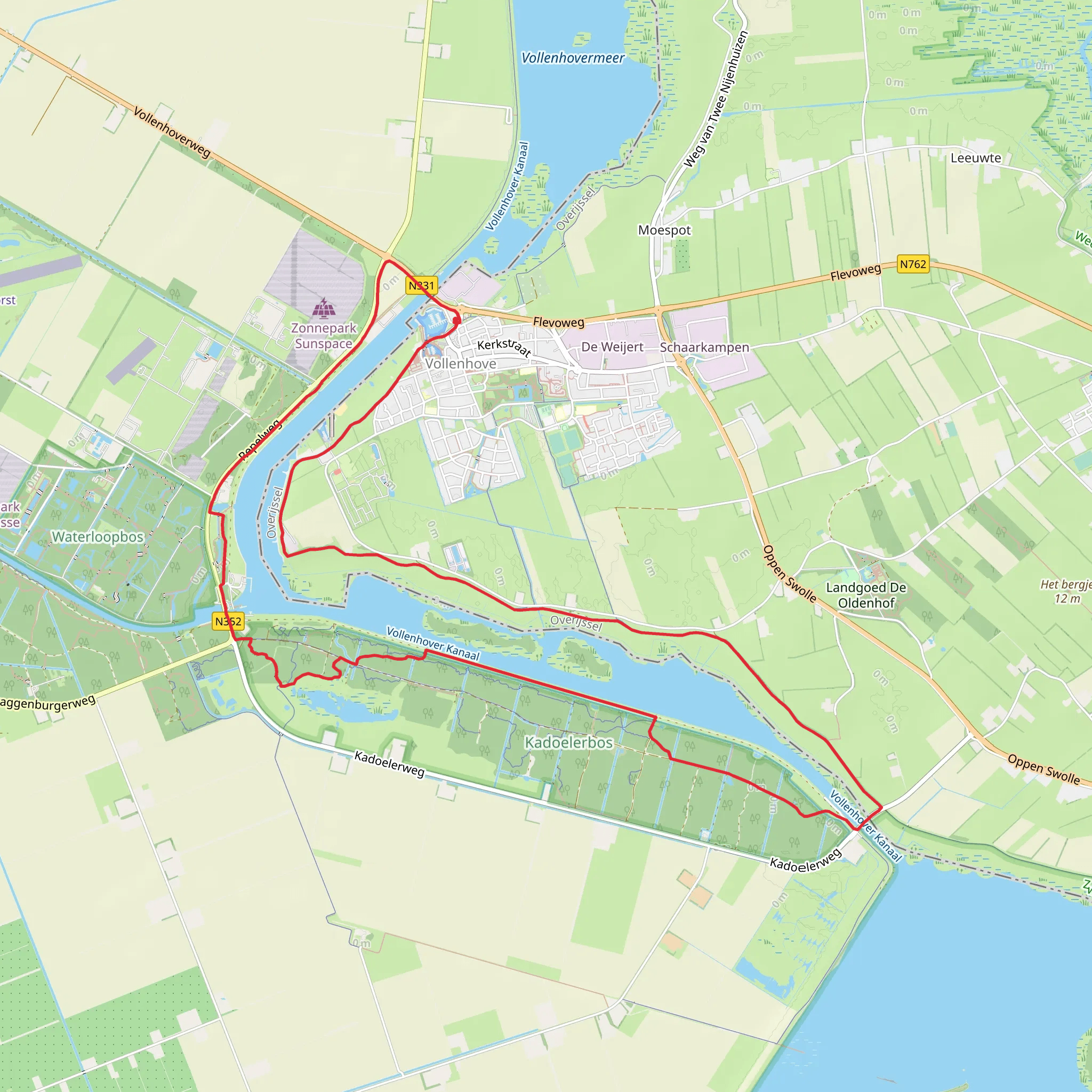 Jachthaven, Kadoelermeer and Vollenhoverkanaal Loop mobile static map