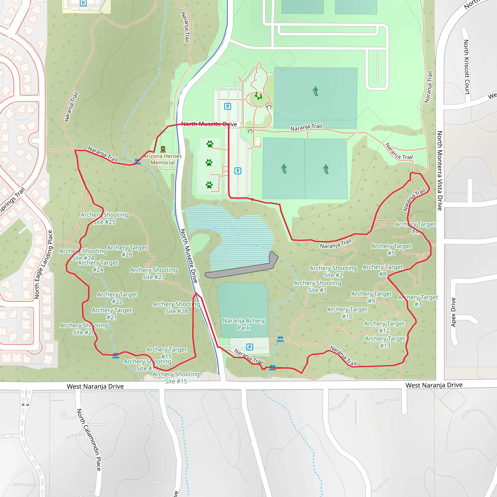 Naranja Trail and Naranja Achery Park Loop mobile static map