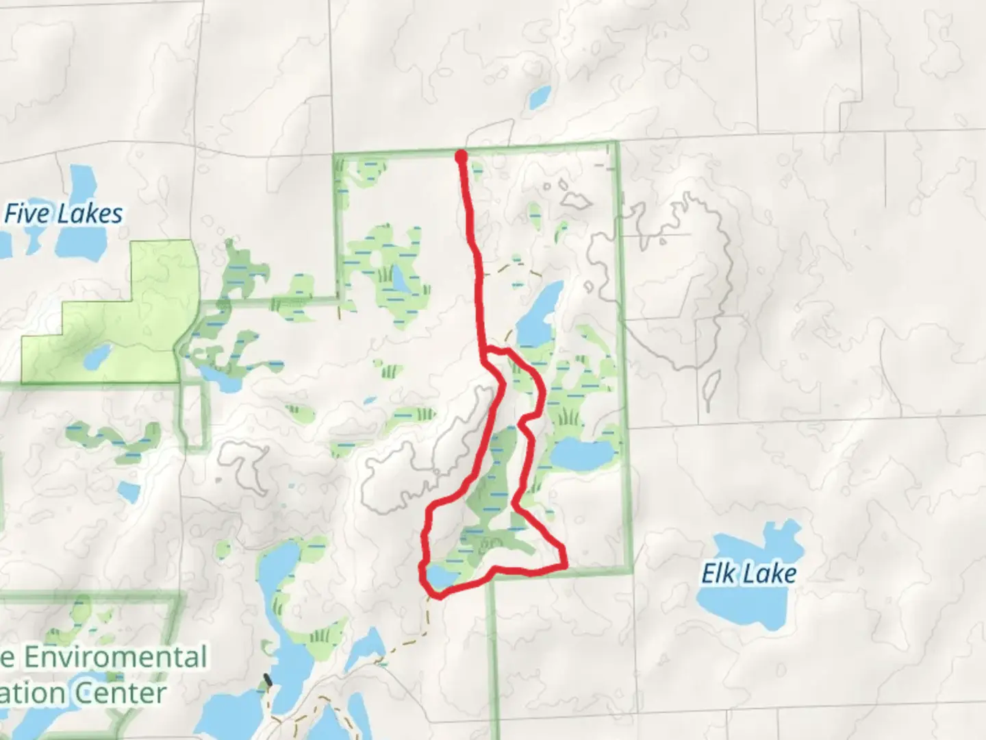 An image depicting the trail Cedar Lake Westside Loop and its surrounding area.
