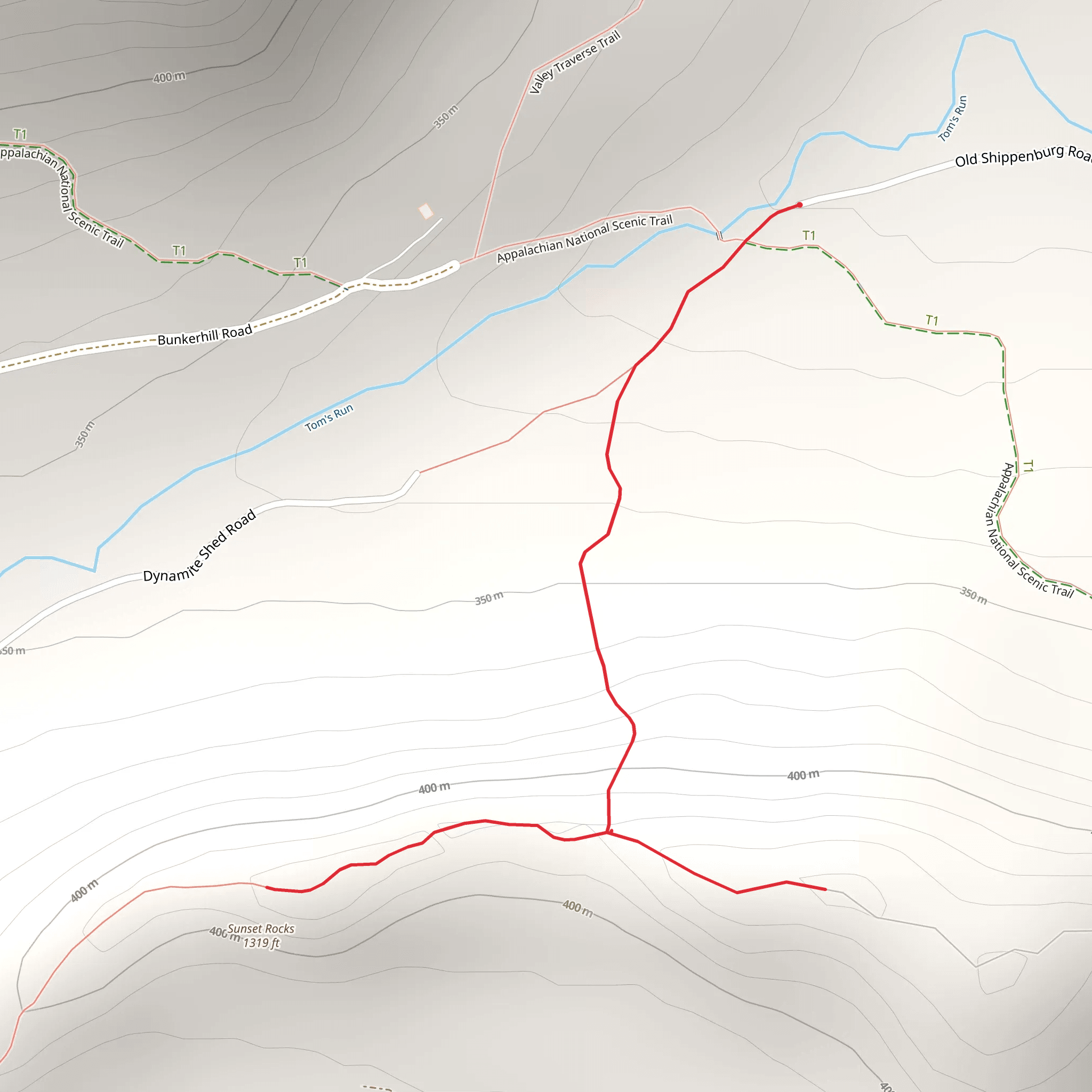 Sunsets Rocks Trail mobile static map