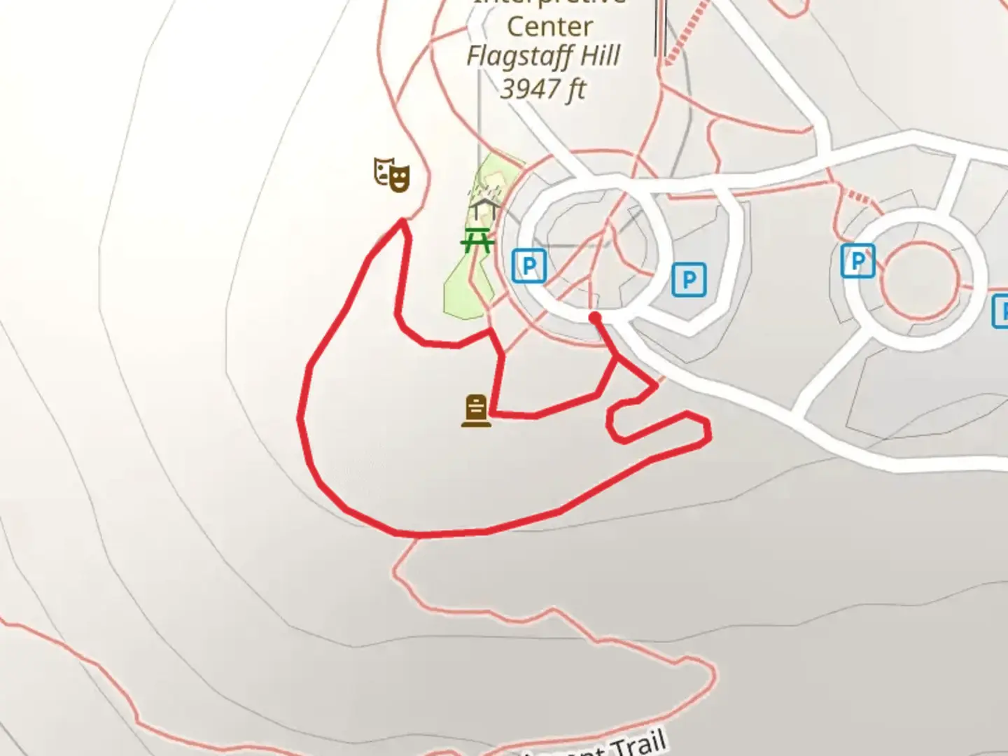 An image depicting the trail Flagstaff Hill Loop and its surrounding area.