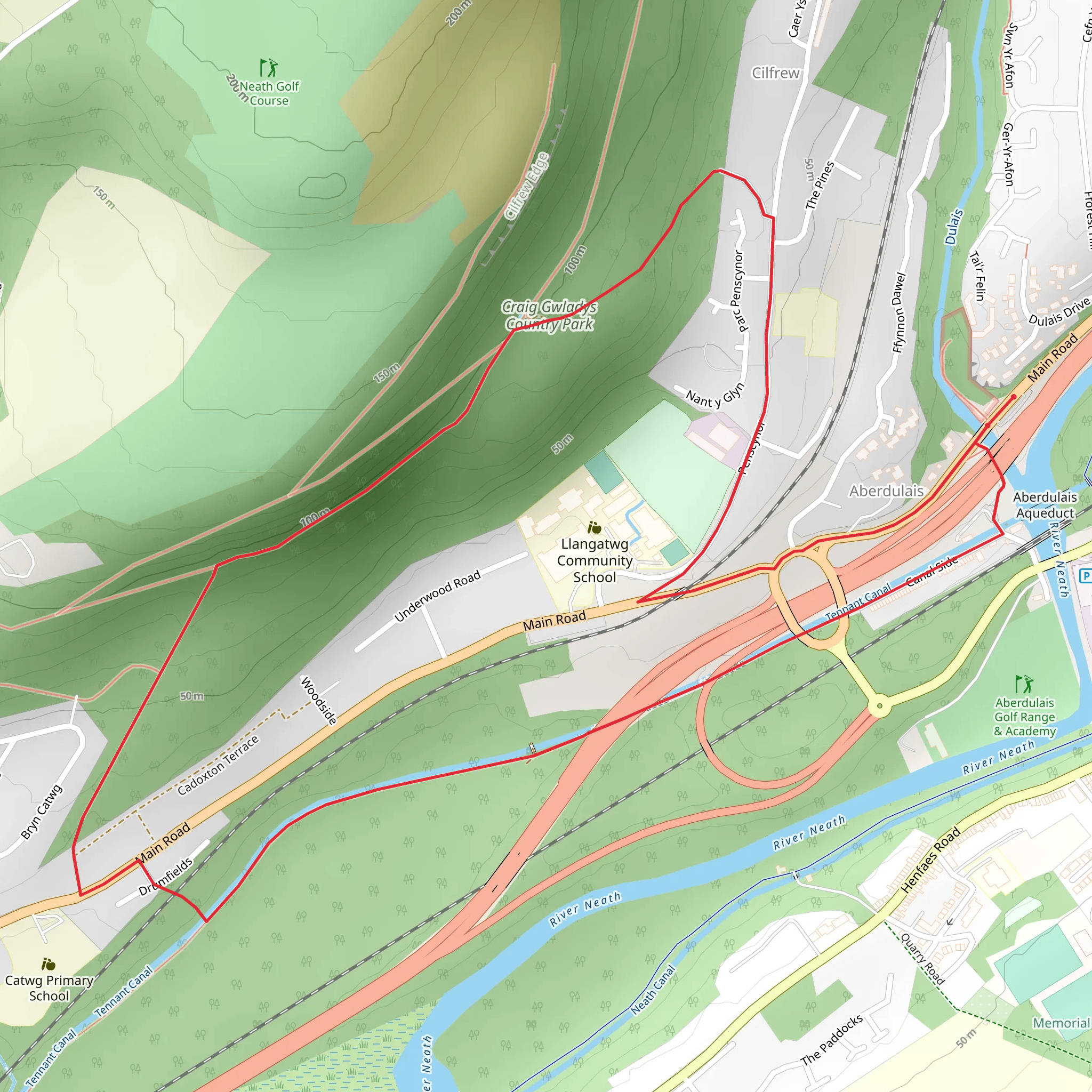 Aberdulais Falls Walk mobile static map