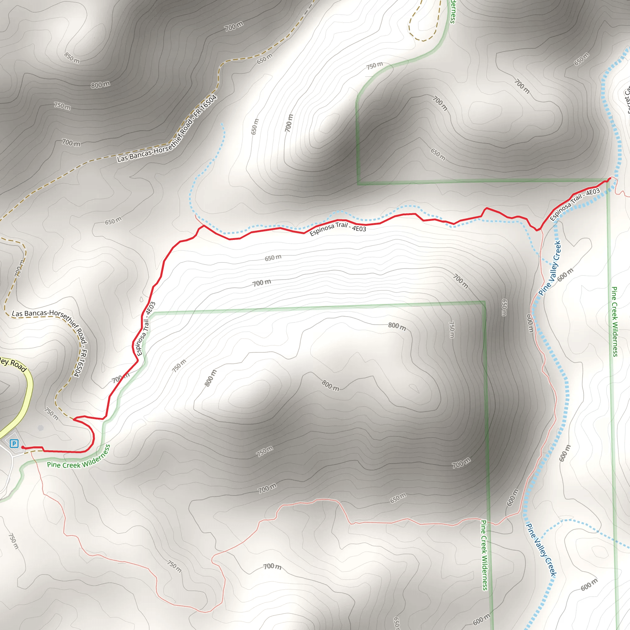 Pine Valley Creek - Espinosa Trail mobile static map