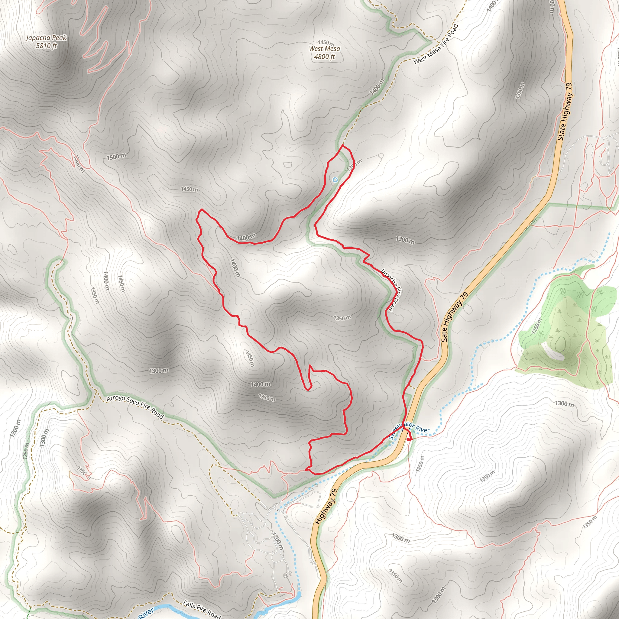 Monument Loop Trail mobile static map
