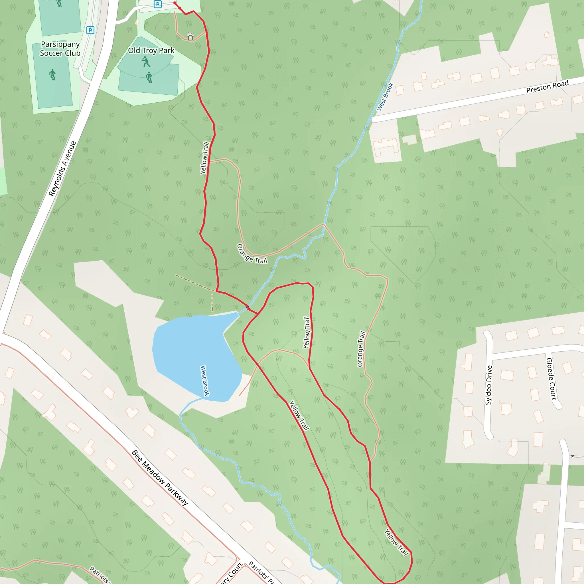 Yellow Loop Trail - Old Troy Park mobile static map