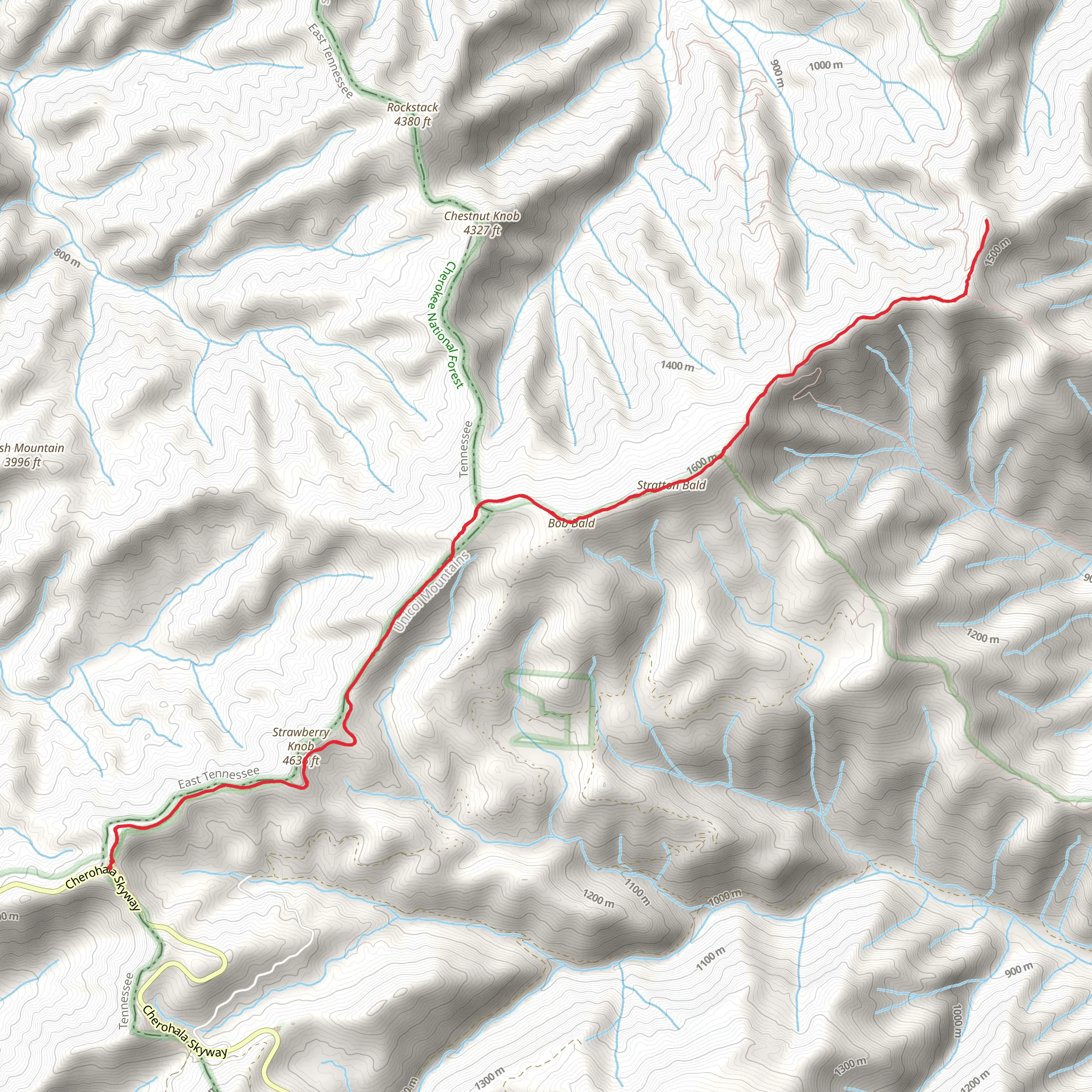 Strawberry Knob via Haoe Lead Trail mobile static map