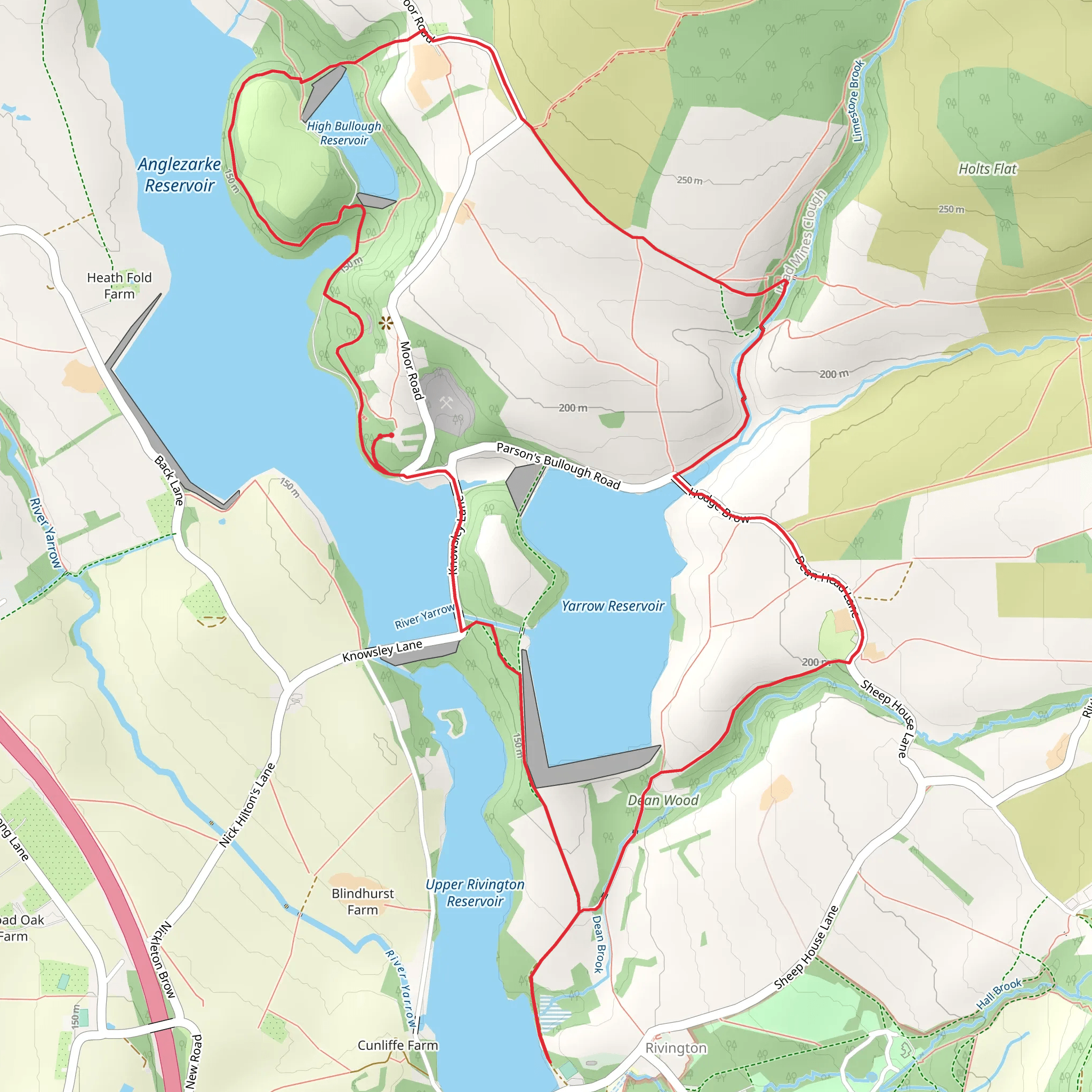 Anglezarke - Yarrow - Rivington and High Bullough mobile static map