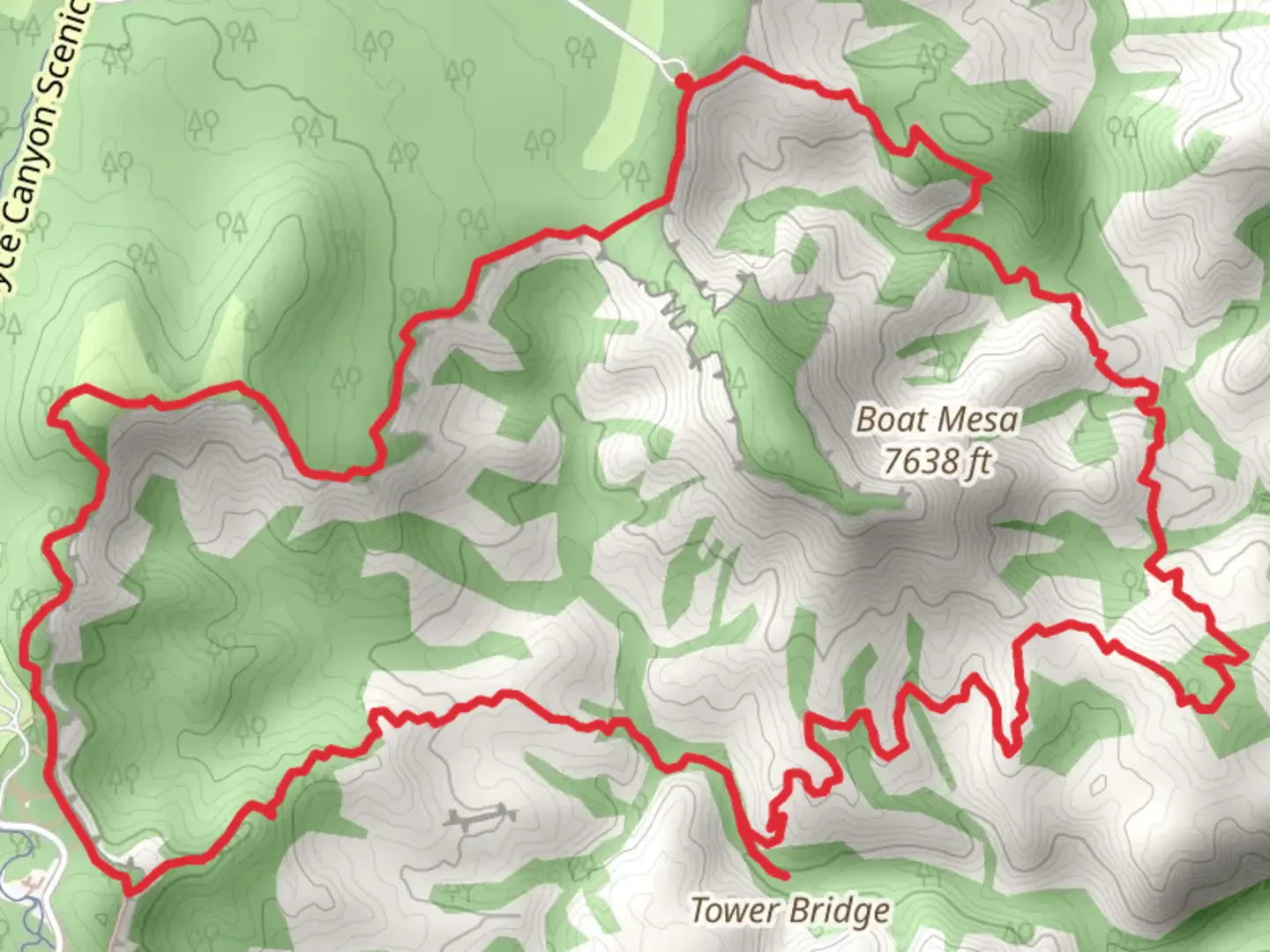 An image depicting the trail Fairyland and Rim Loop Trail and its surrounding area.