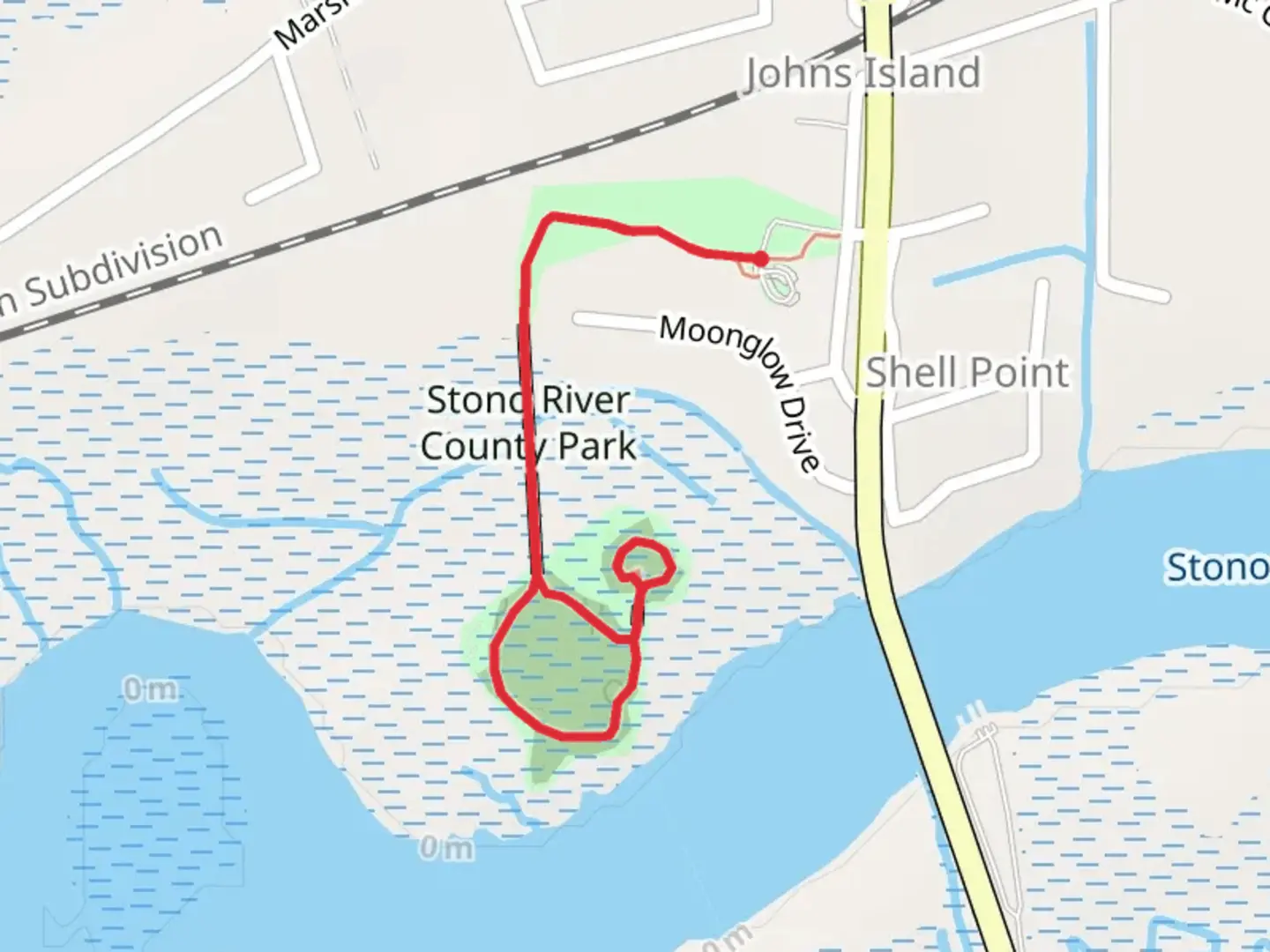 An image depicting the trail Stond River County Park Loop and its surrounding area.