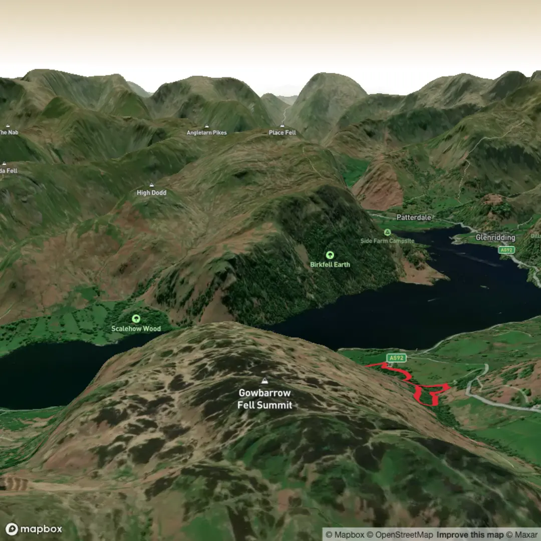 An image depicting the trail Aira Force Loop and its surrounding area.