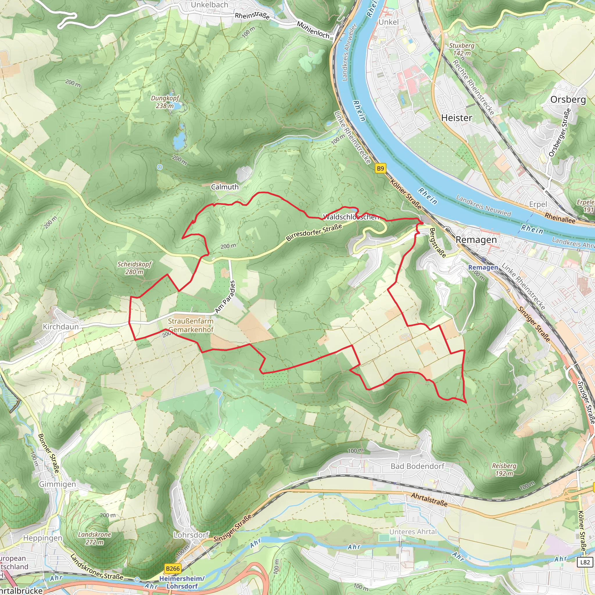 Wanderweg Remagen Loop mobile static map
