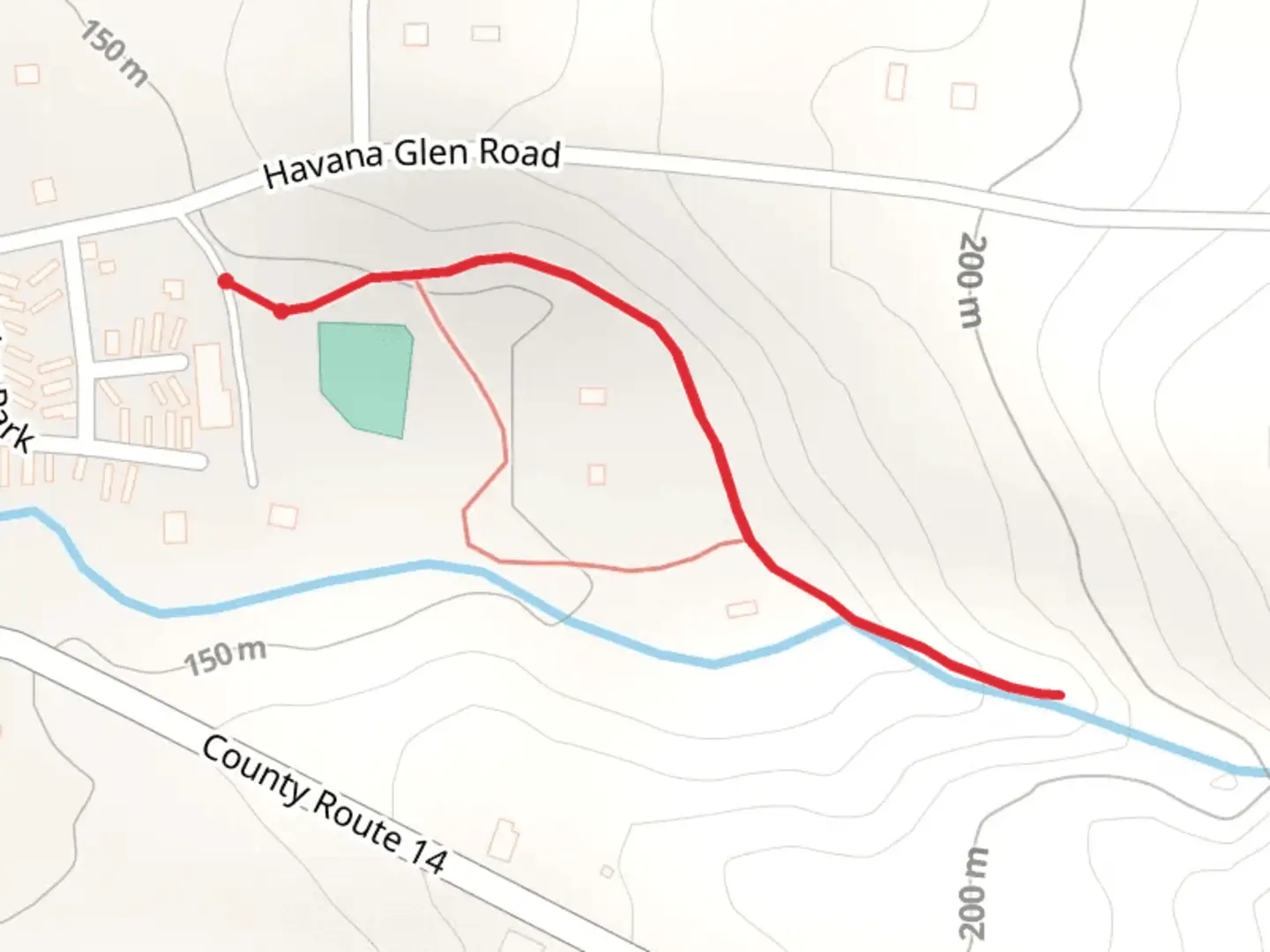 An image depicting the trail Havana Glen and its surrounding area.
