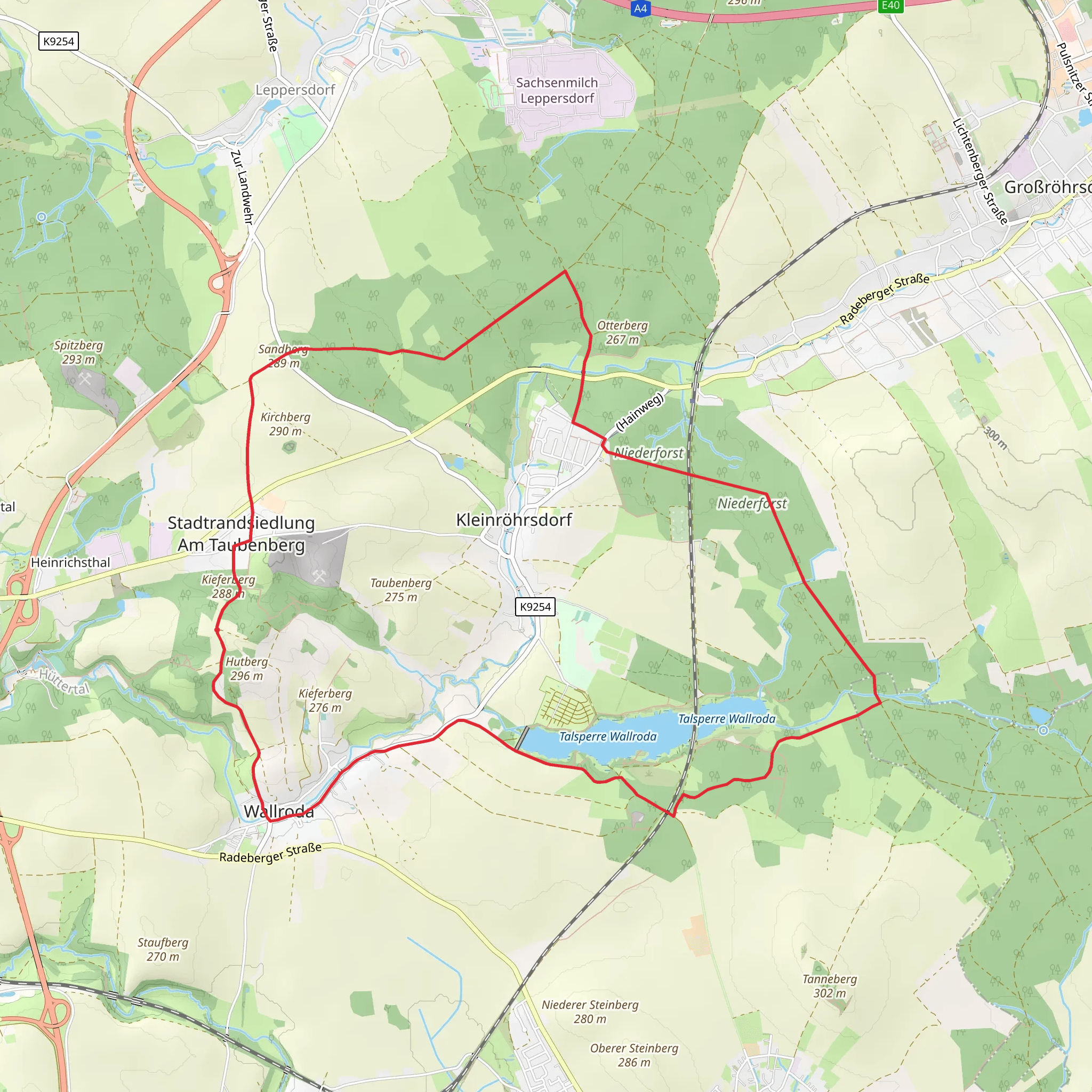 Talsperre Wallroda via Kleinroehrsdorfer Rundwanderweg mobile static map