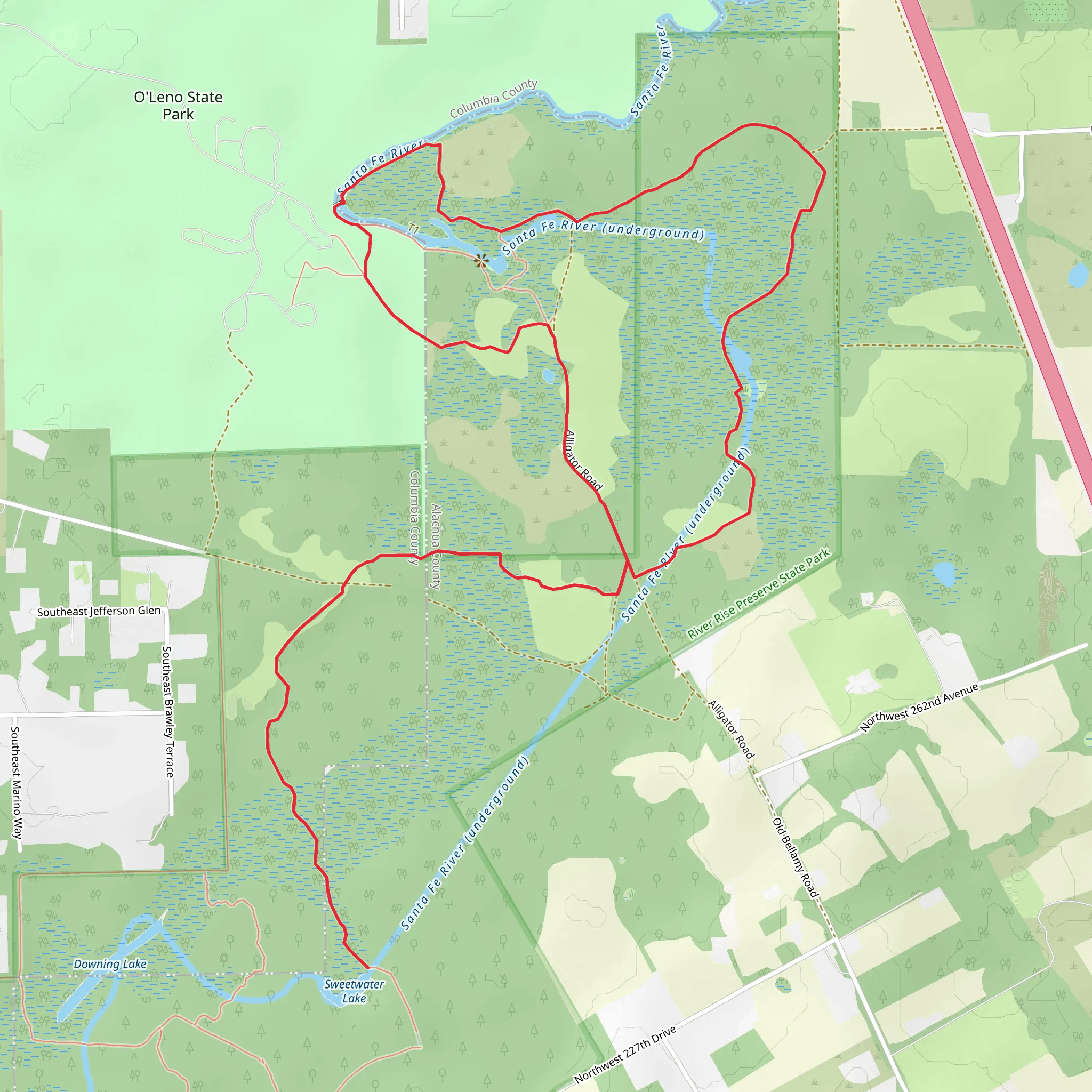 River Sink and Santa Fe River Loop mobile static map