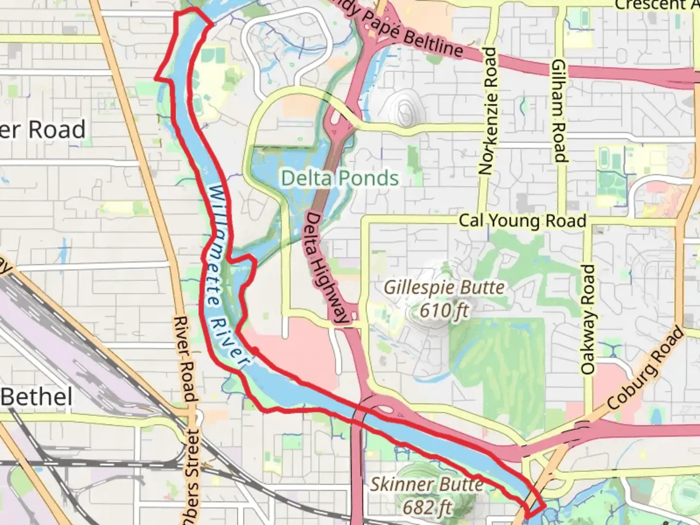 An image depicting the trail South and East Bank Path Loop and its surrounding area.