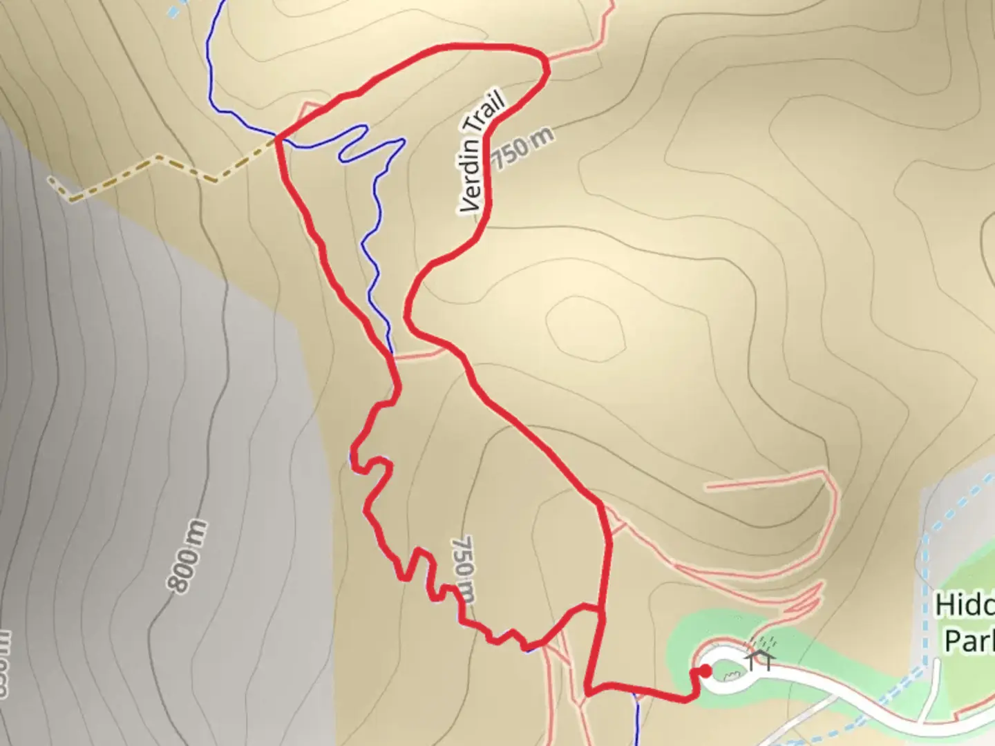 An image depicting the trail Verdin and Amargosa Loop Trail and its surrounding area.