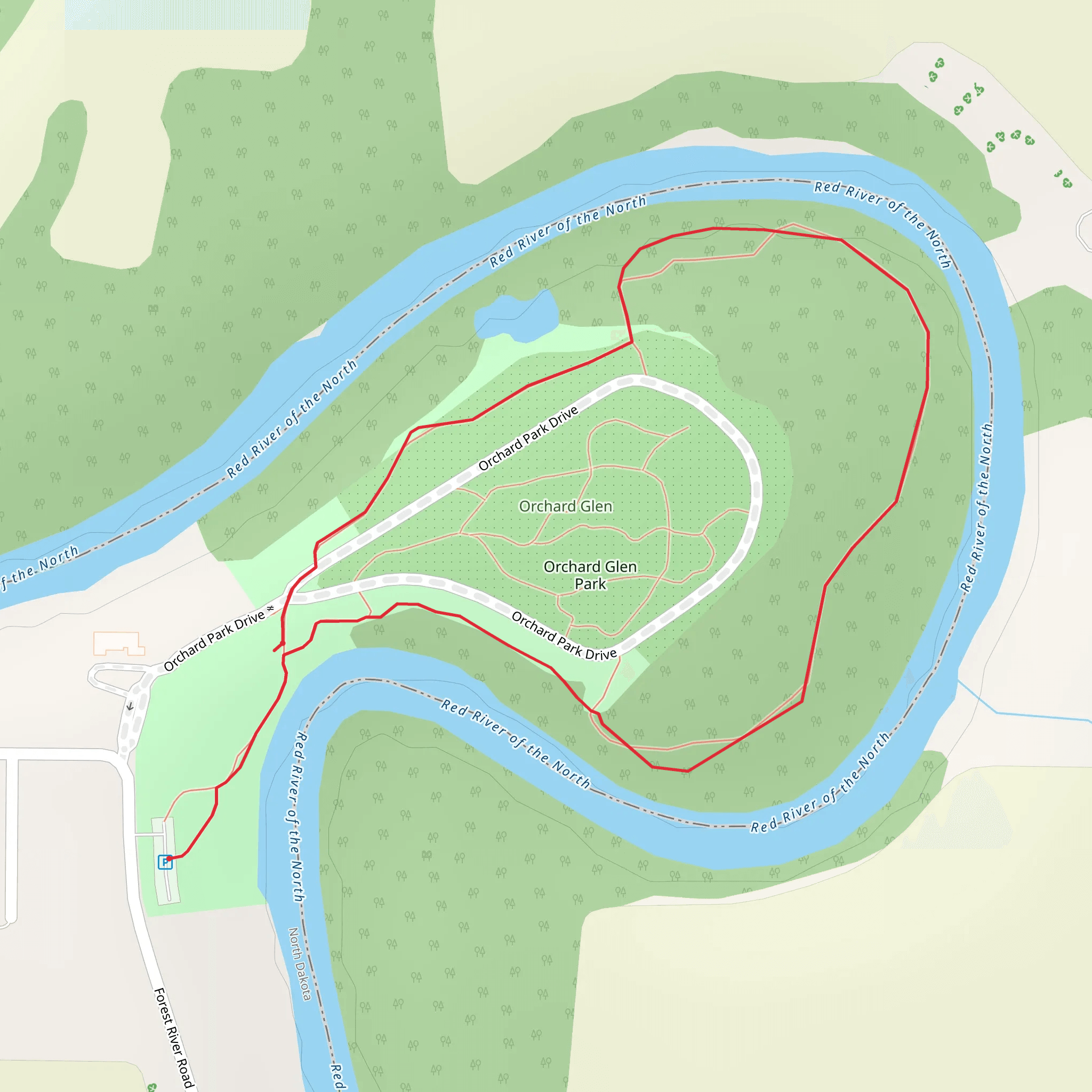 Orchard Glen Park Loop mobile static map